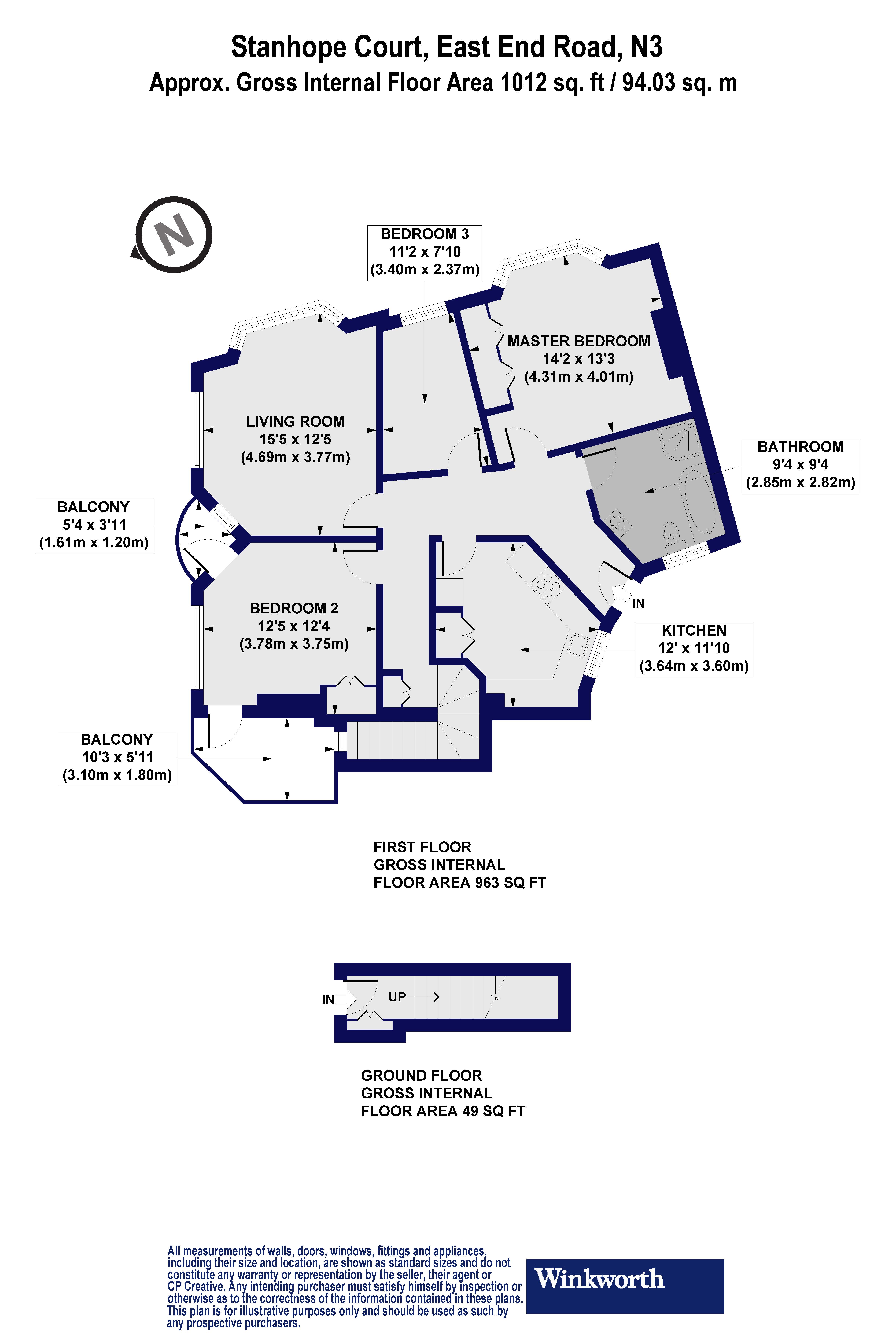 Flat 6, Stanhope Court,, East End Road, London floorplan