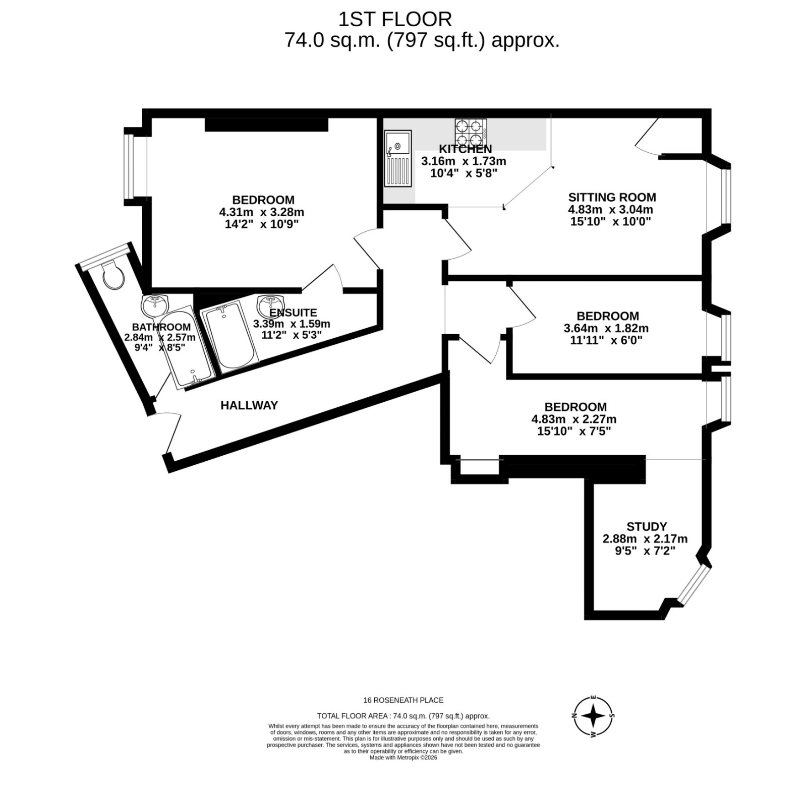 16/6 (1F3) Roseneath Place, Edinburgh floorplan