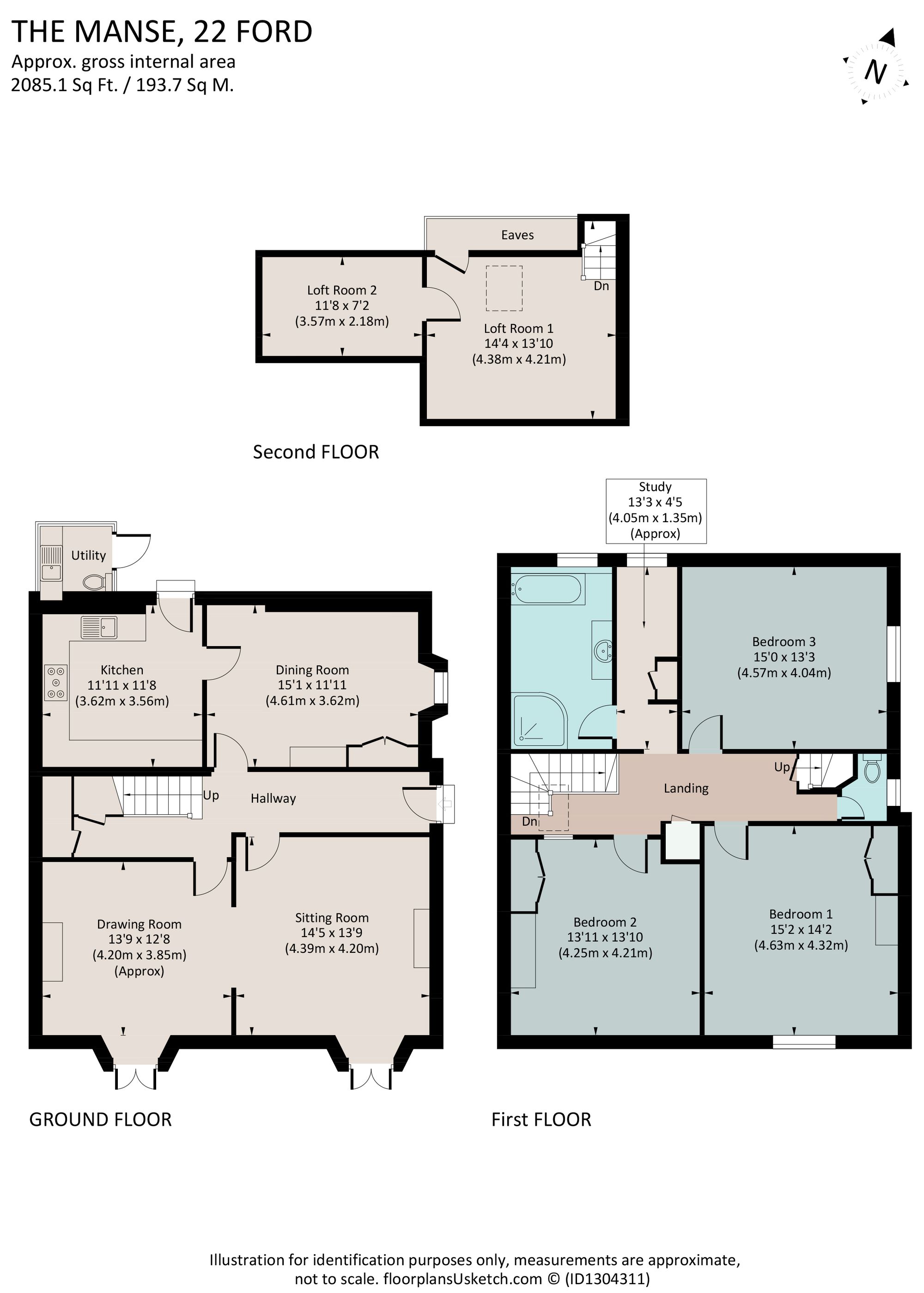 The Manse, 22 Ford, Devon floorplan