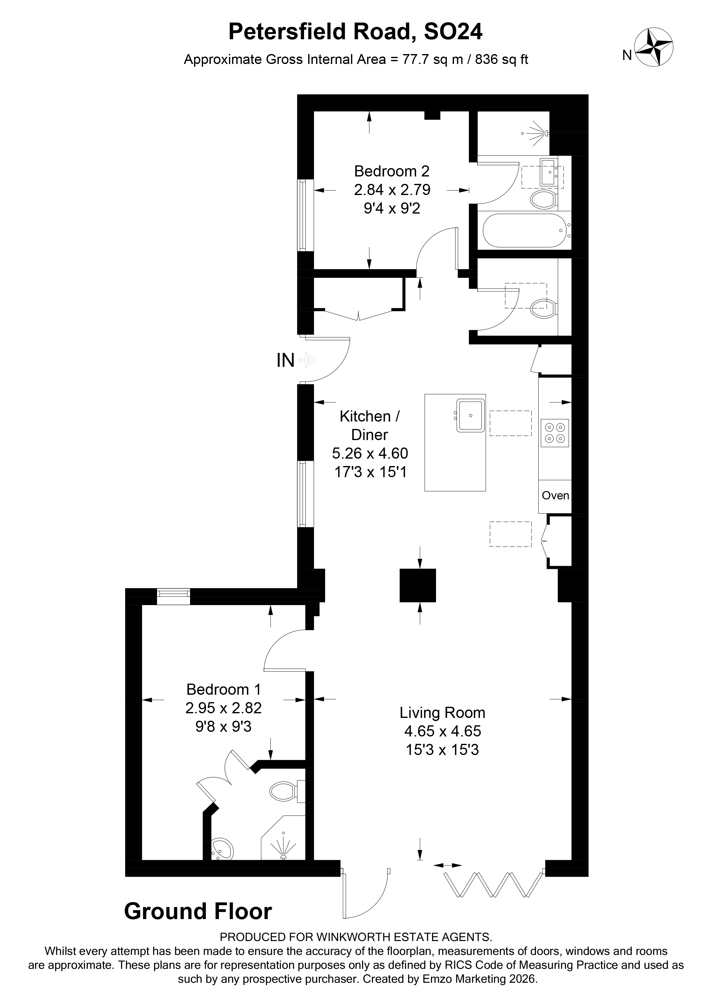 3 Monkwood Court,, Petersfield Road, Alresford floorplan