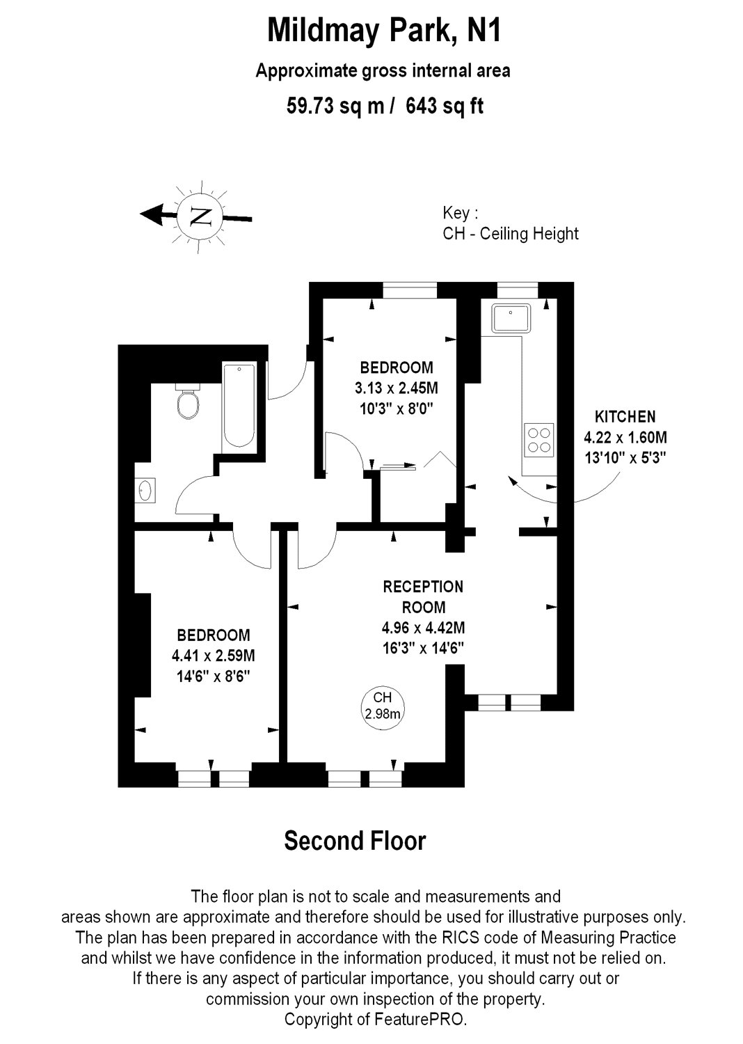2 Bedrooms Flat to rent in Mildmay Park, London N1