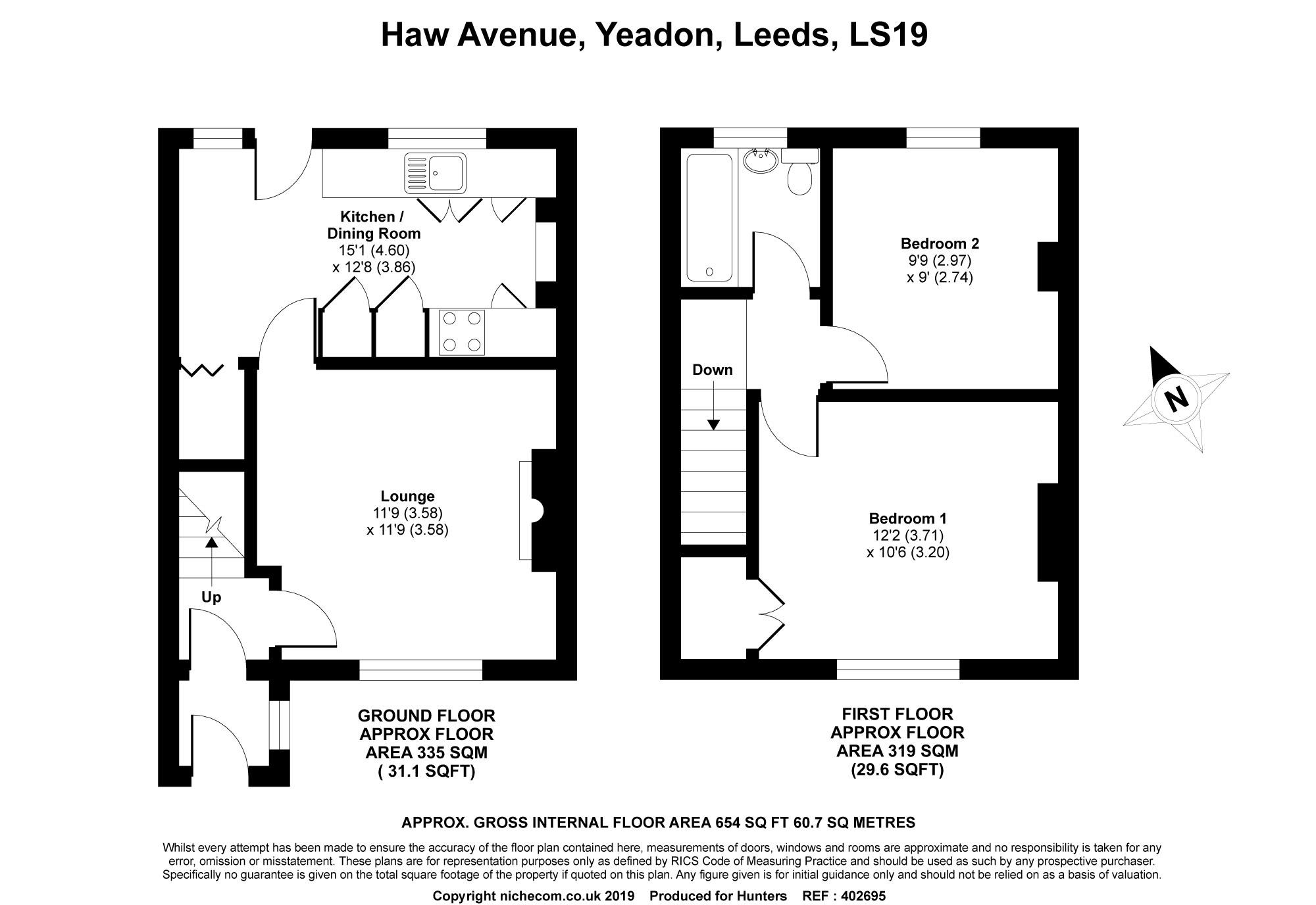 2 Bedrooms Terraced house for sale in Haw Avenue, Yeadon, Leeds LS19