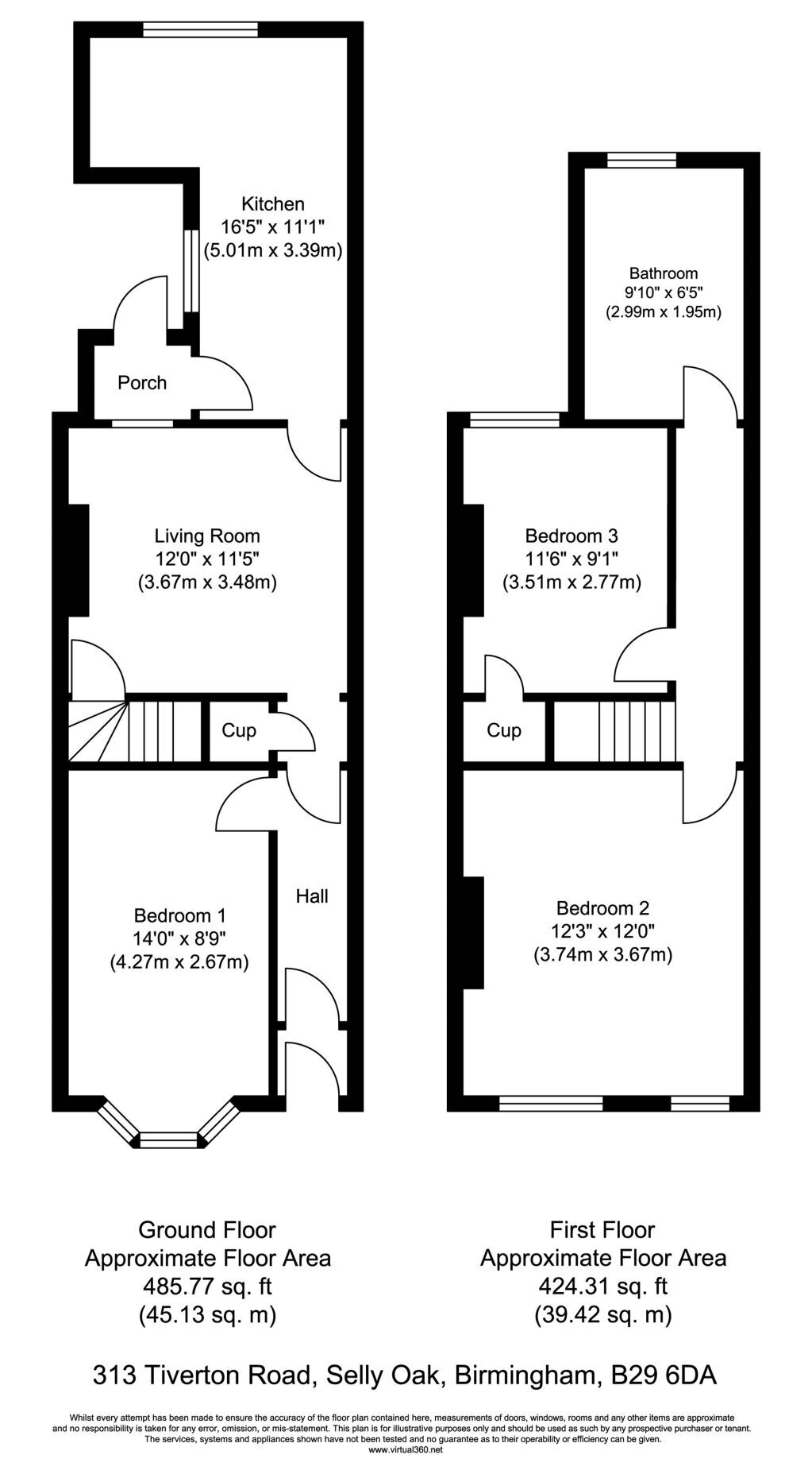 313, Tiverton Road, Birmingham floorplan