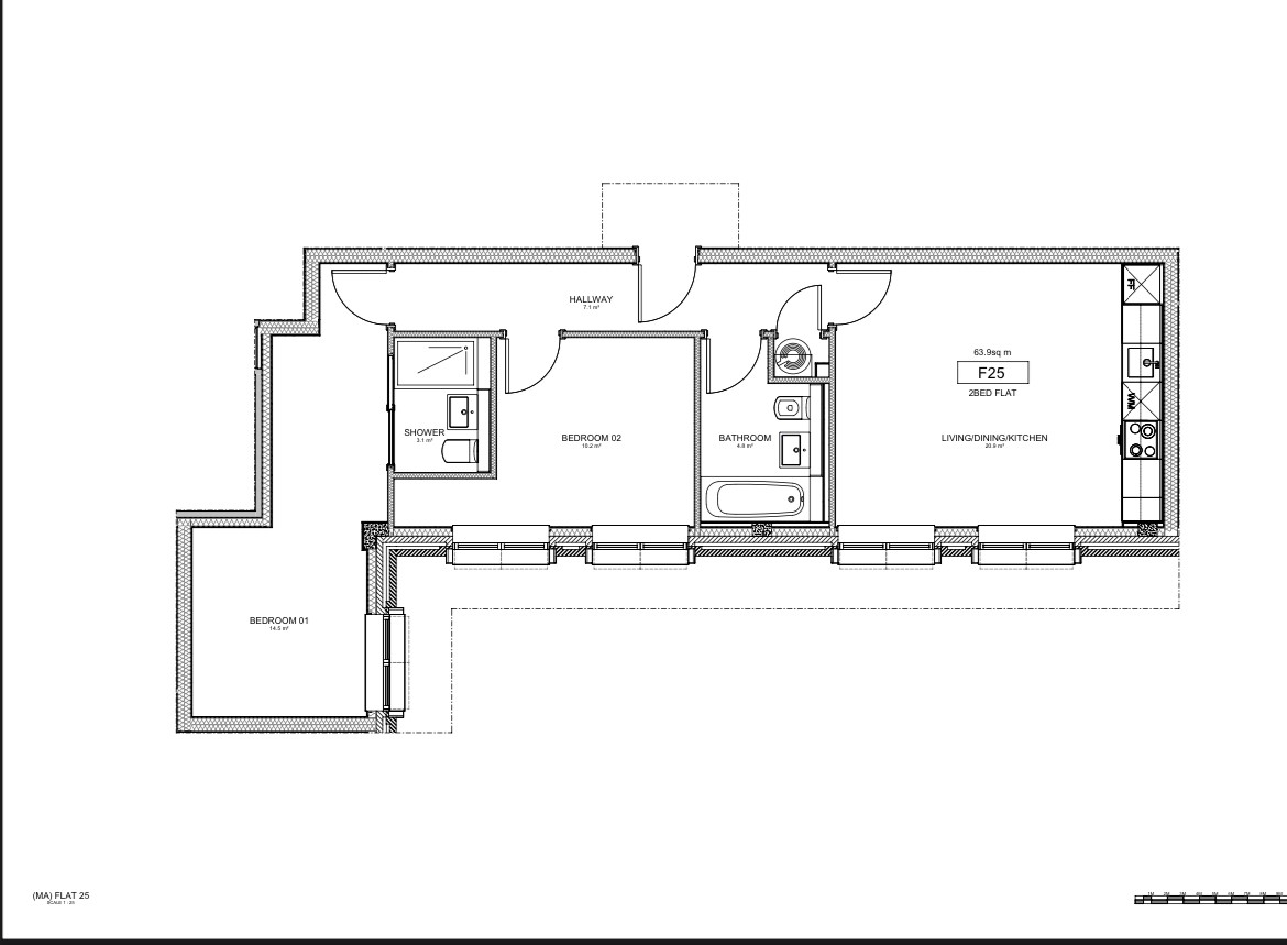 Flat 25 Crosspoint House, 28, Stafford Road, Wallington floorplan
