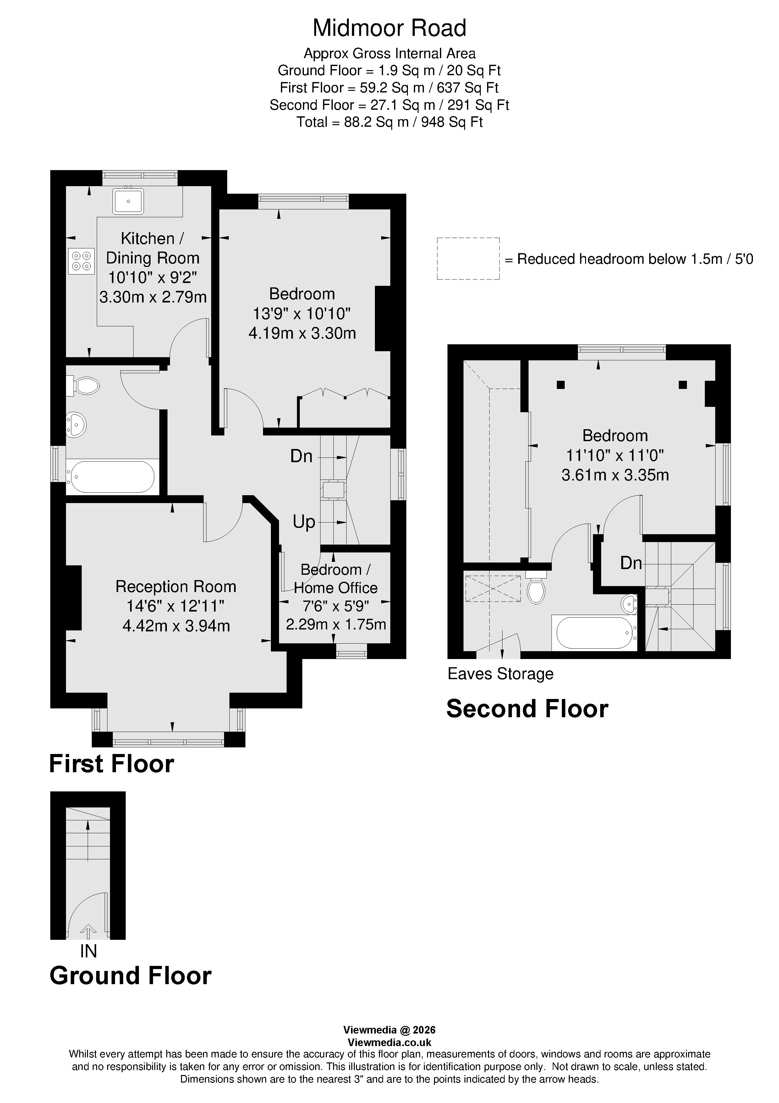 Top Floor Flat, 7, Midmoor Road, Wimbledon floorplan