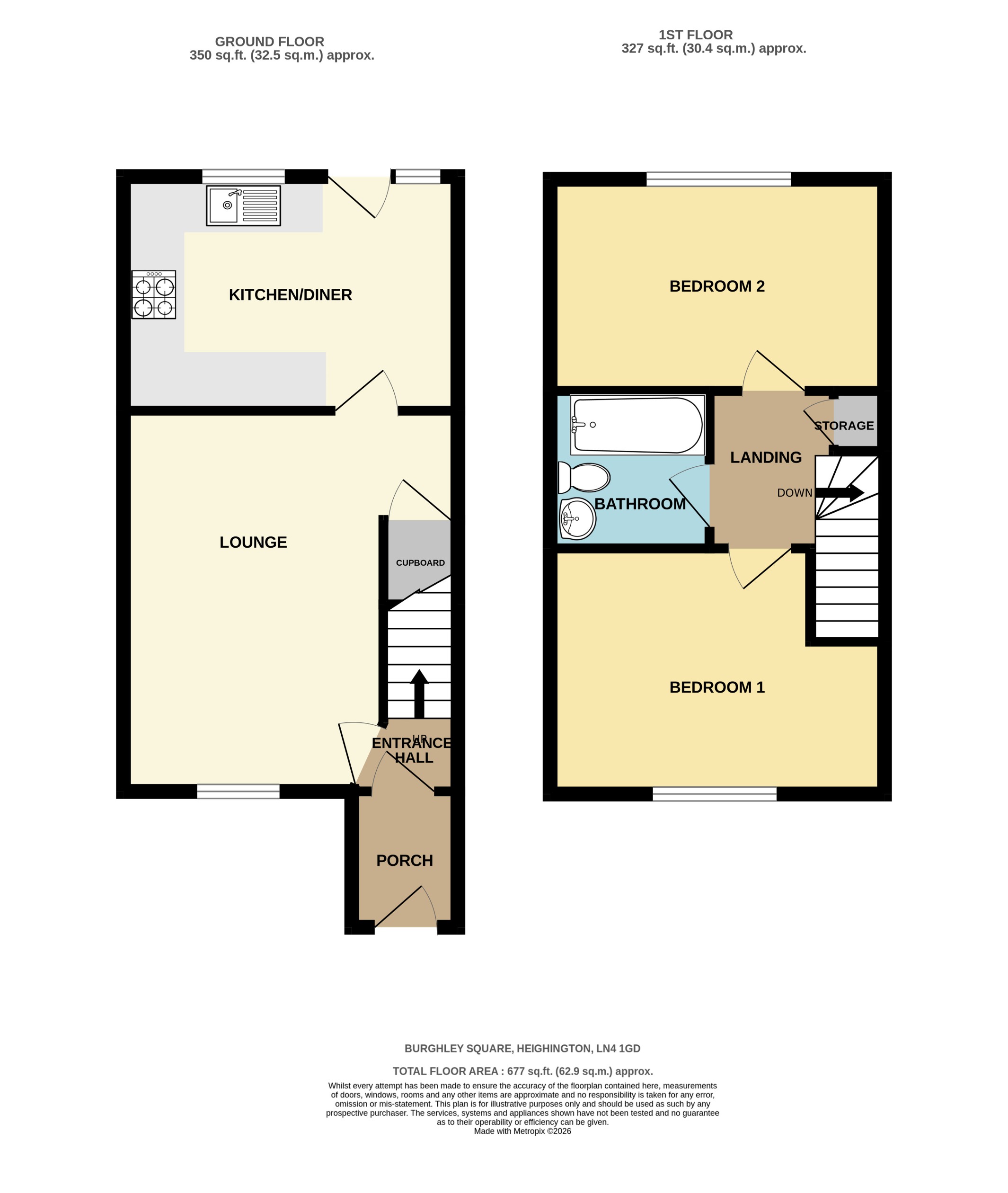 14, Burghley Square, Heighington floorplan