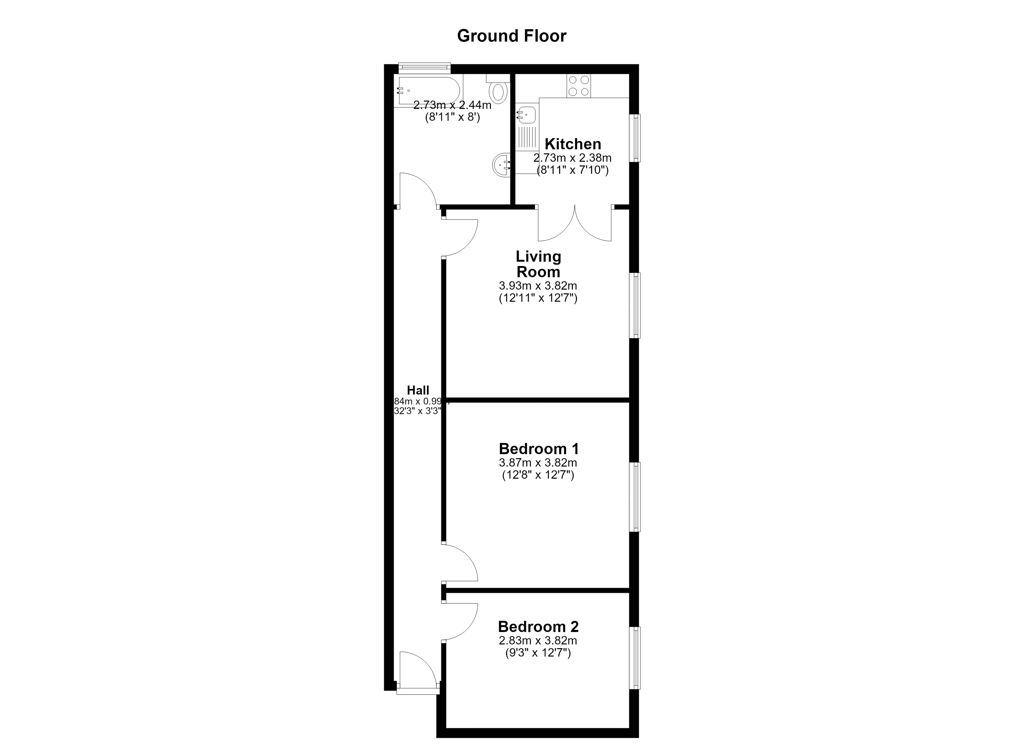 Flat 1, 115, Pleydell Gardens, Folkestone floorplan