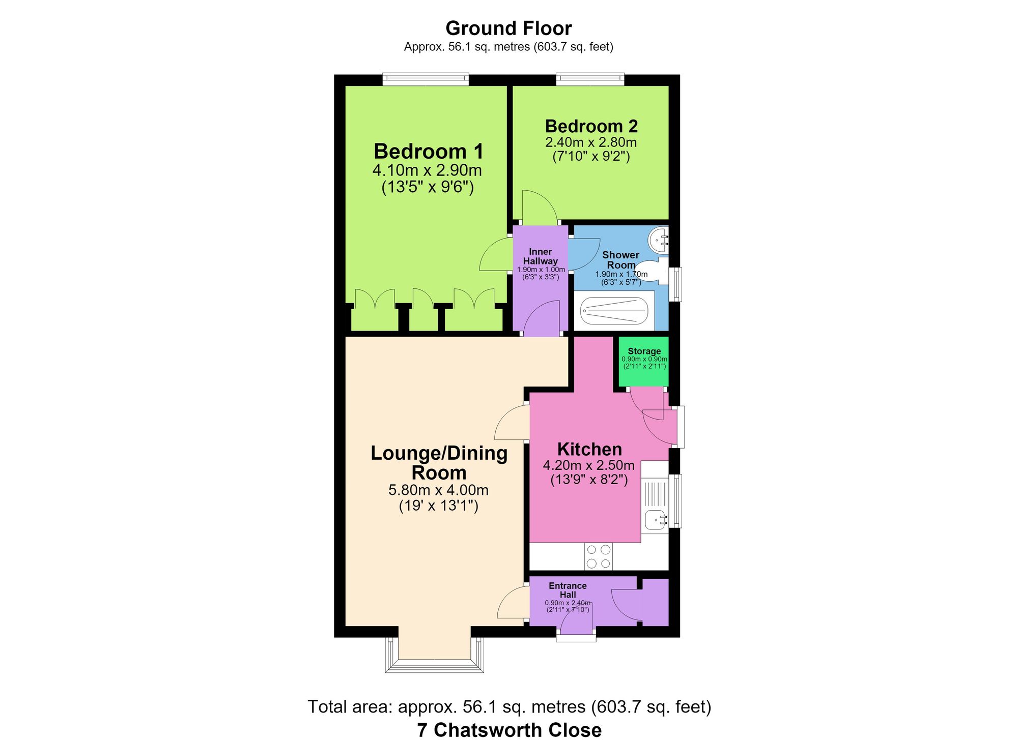 7 Chatsworth Close, Chesterfield floorplan