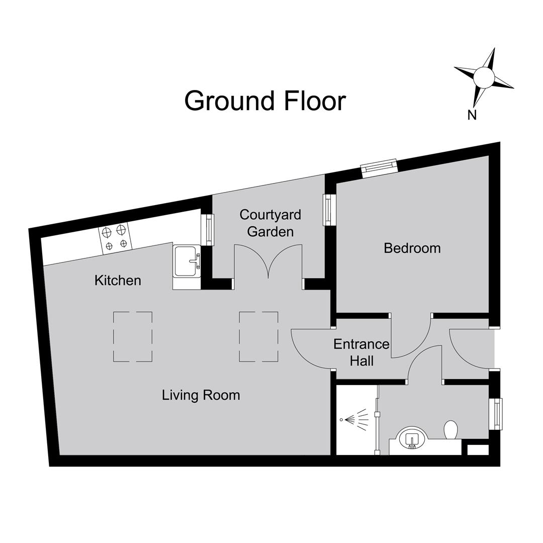 Old Schoolyard Cottage, 27b, Oxford Street, Whitstable floorplan