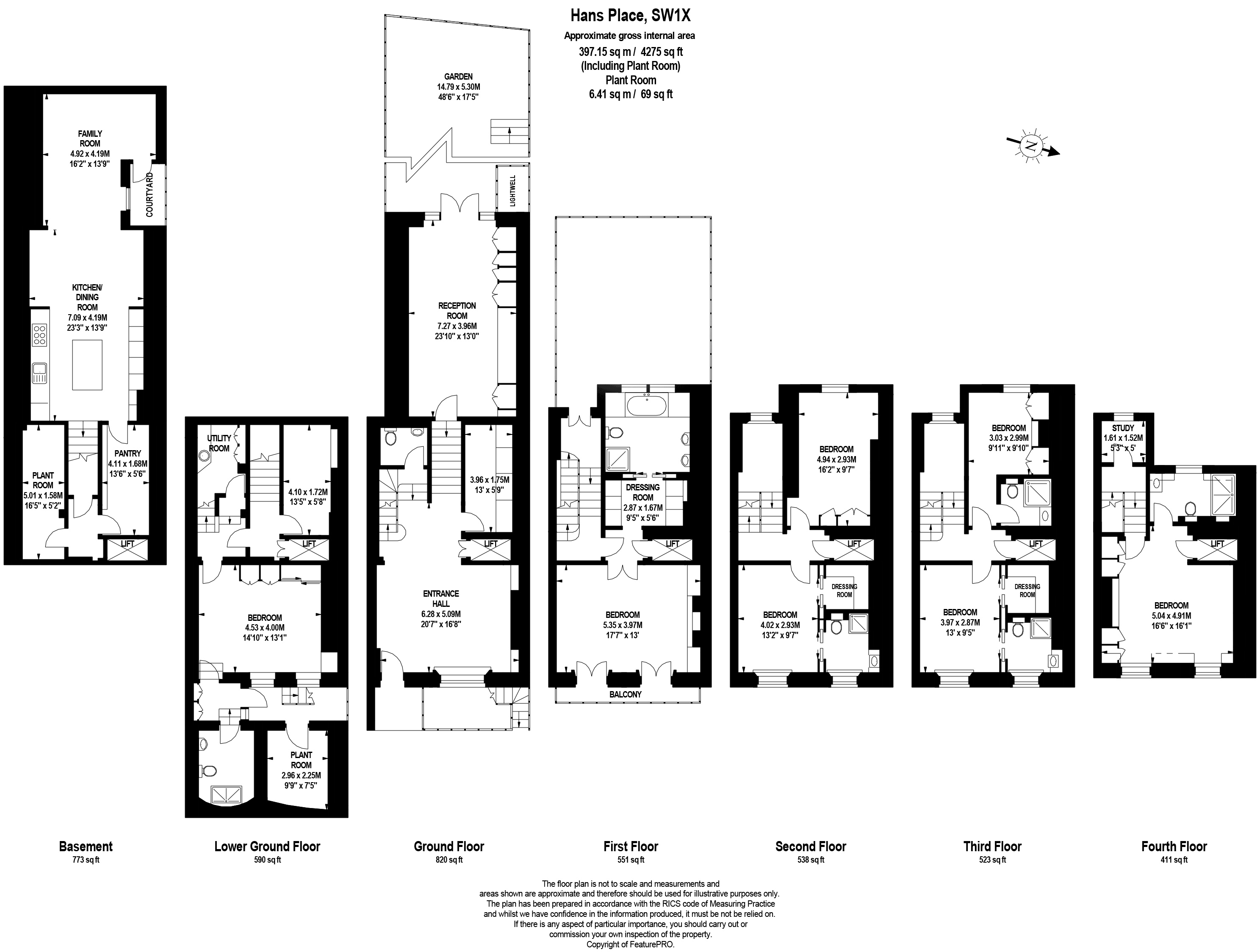 7 Bedrooms  to rent in Hans Place, London SW1X