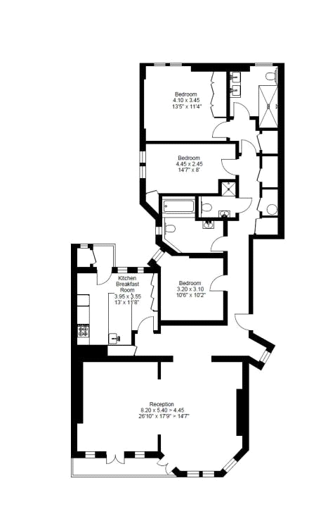 3 Bedrooms Flat to rent in Prince Of Wales Mansions, Prince Of Wales Drive, London SW11