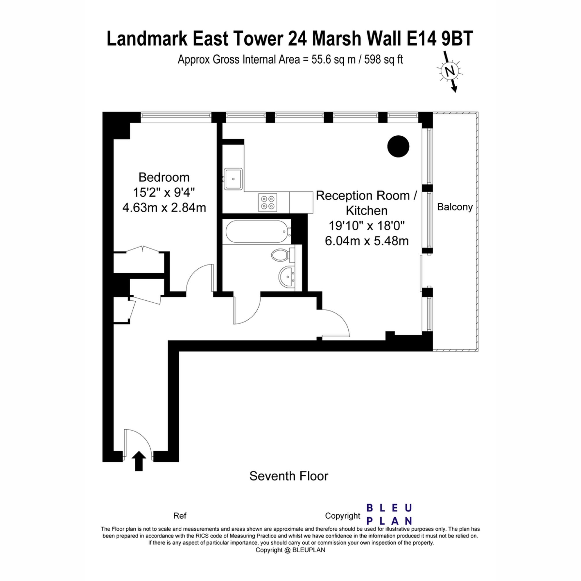 Flat 710, Landmark East Tower, London floorplan
