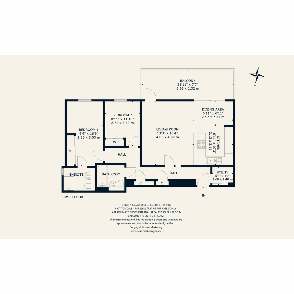 Flat 1, 5, Kinauld Dell, Edinburgh floorplan