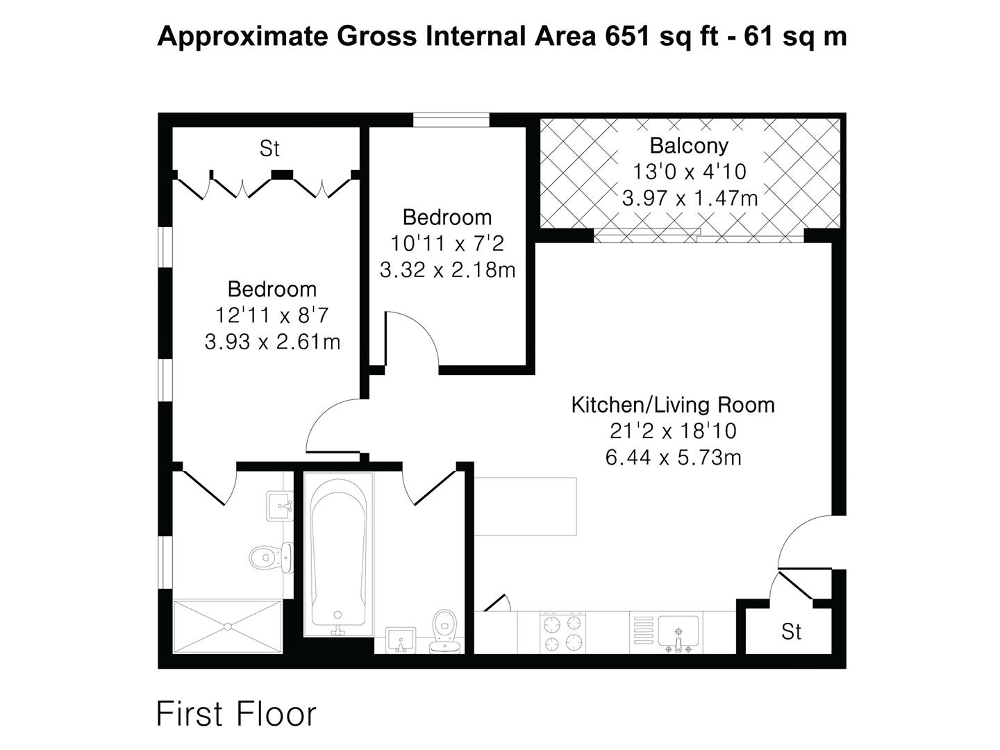 58, St. Stephens Place, Cambridge floorplan