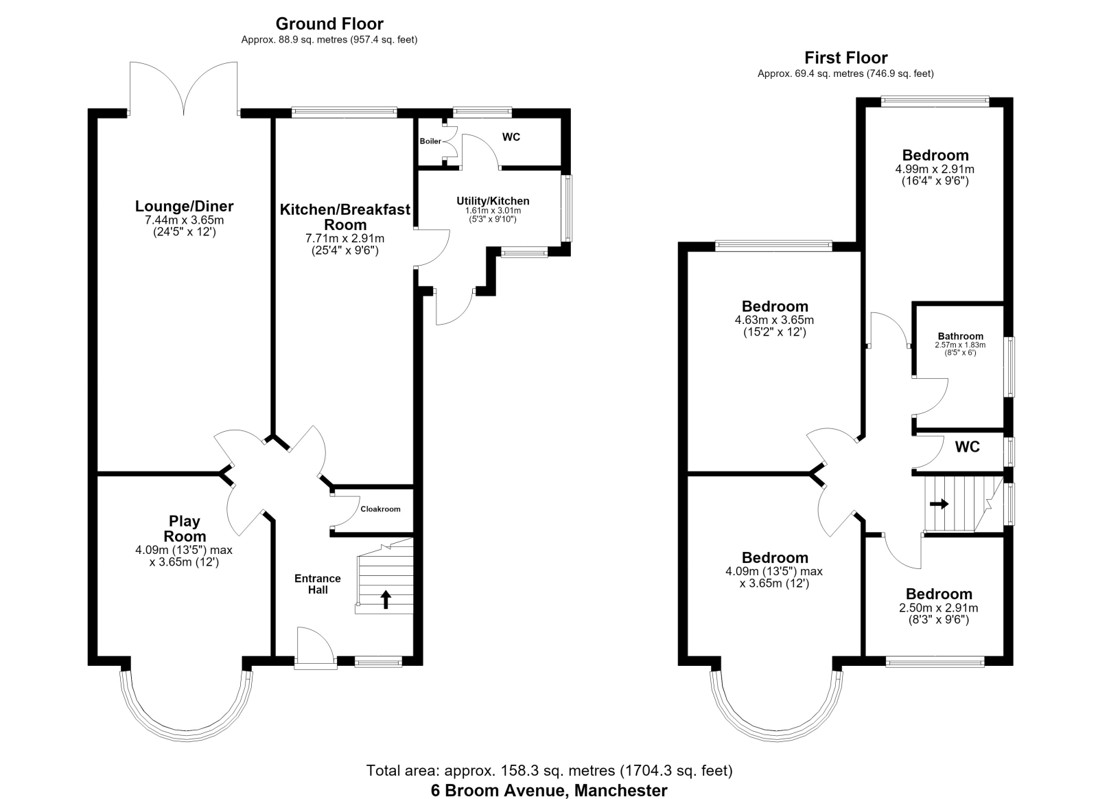 6 Broom Avenue, Salford floorplan