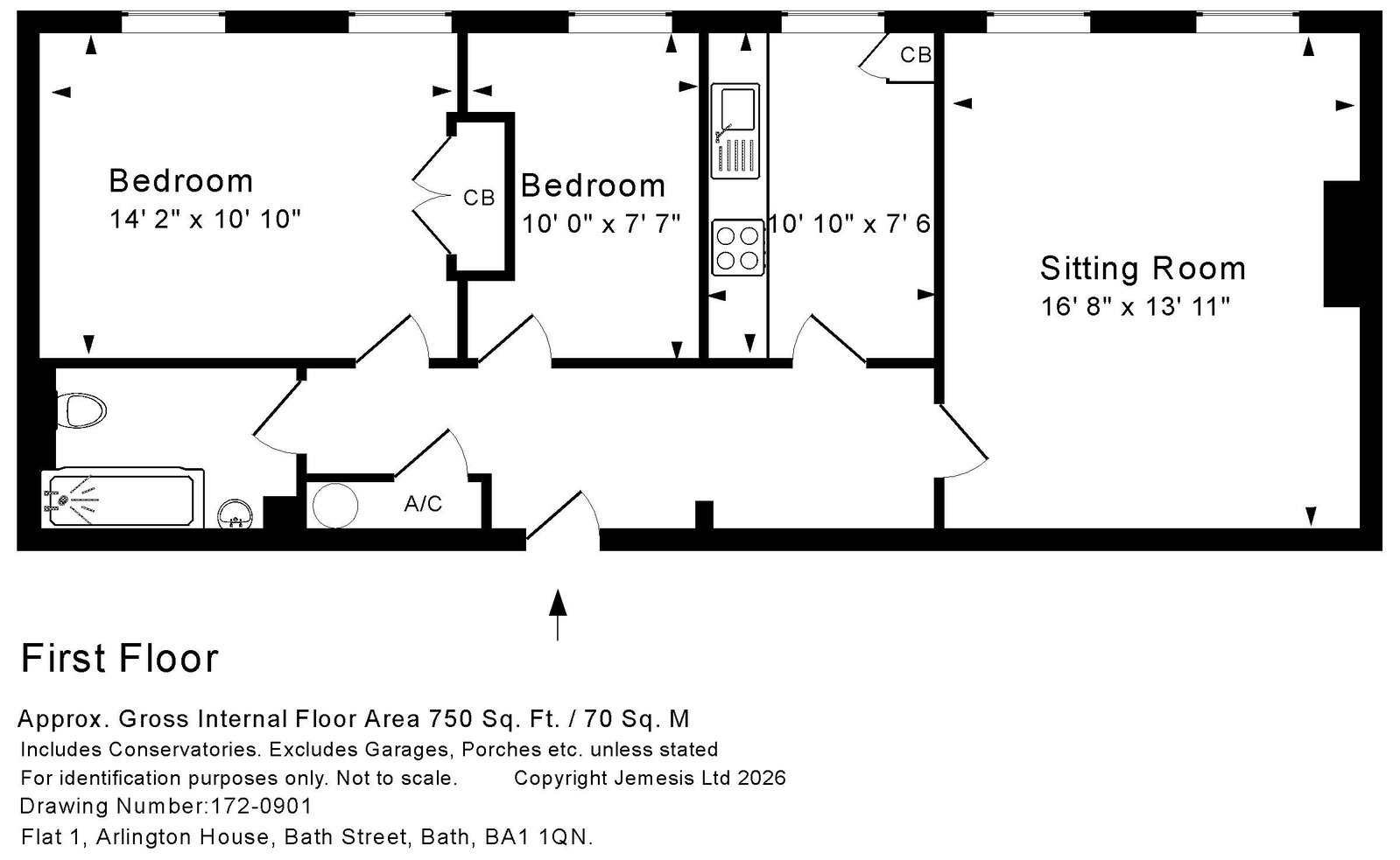 Arlington House,Flat 1, Bath Street, Bath floorplan