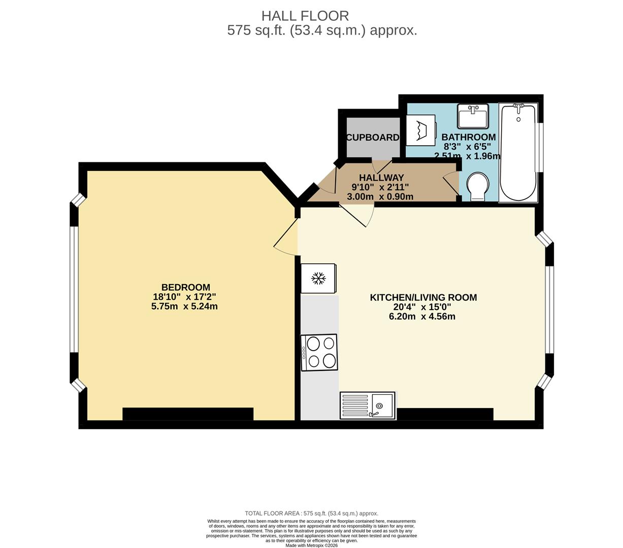 Flat 3, 56, Church Road, St. Leonards-On-Sea floorplan