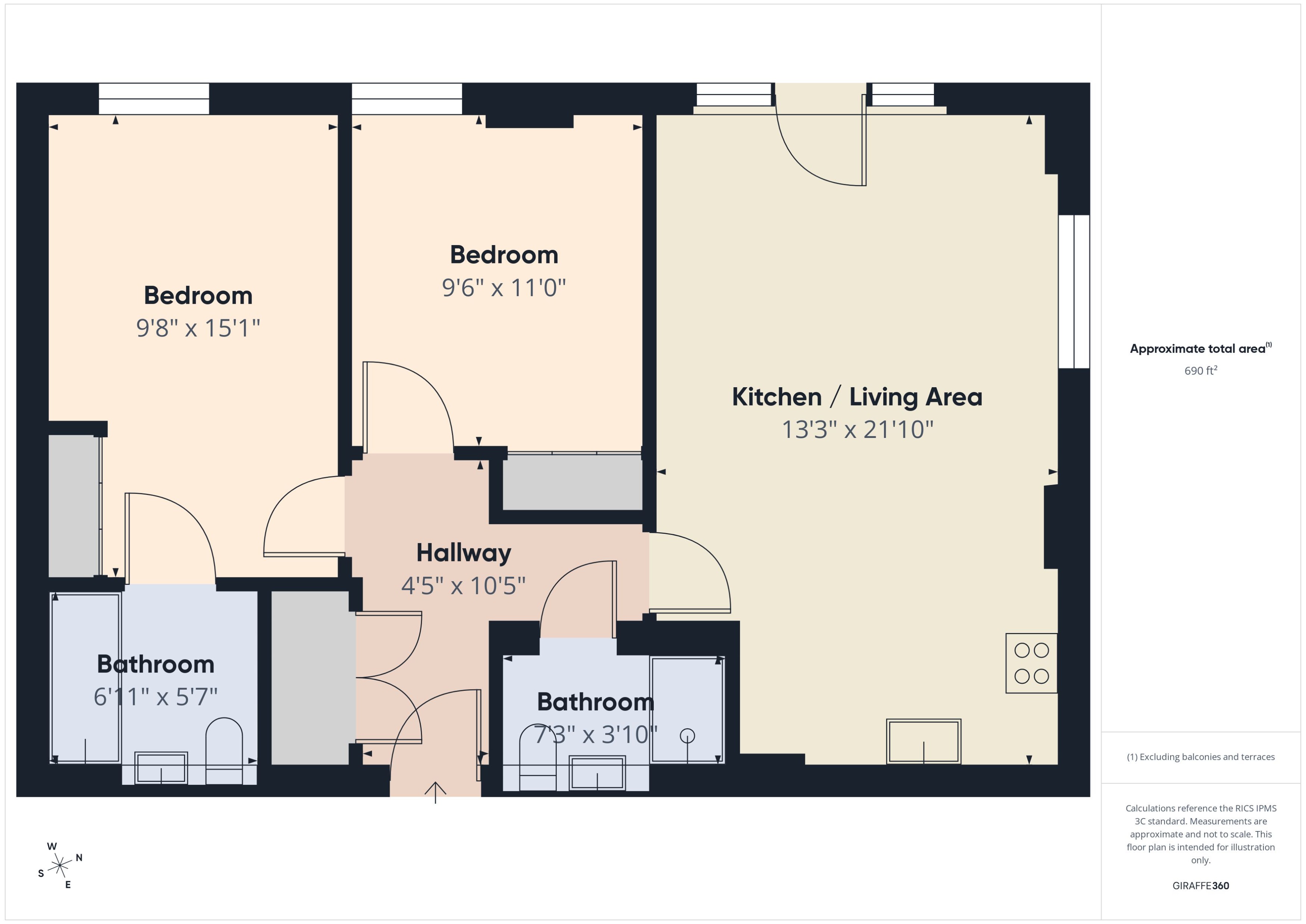 16, 2, Hamilton Apartments  Spring Street, Birmingham floorplan