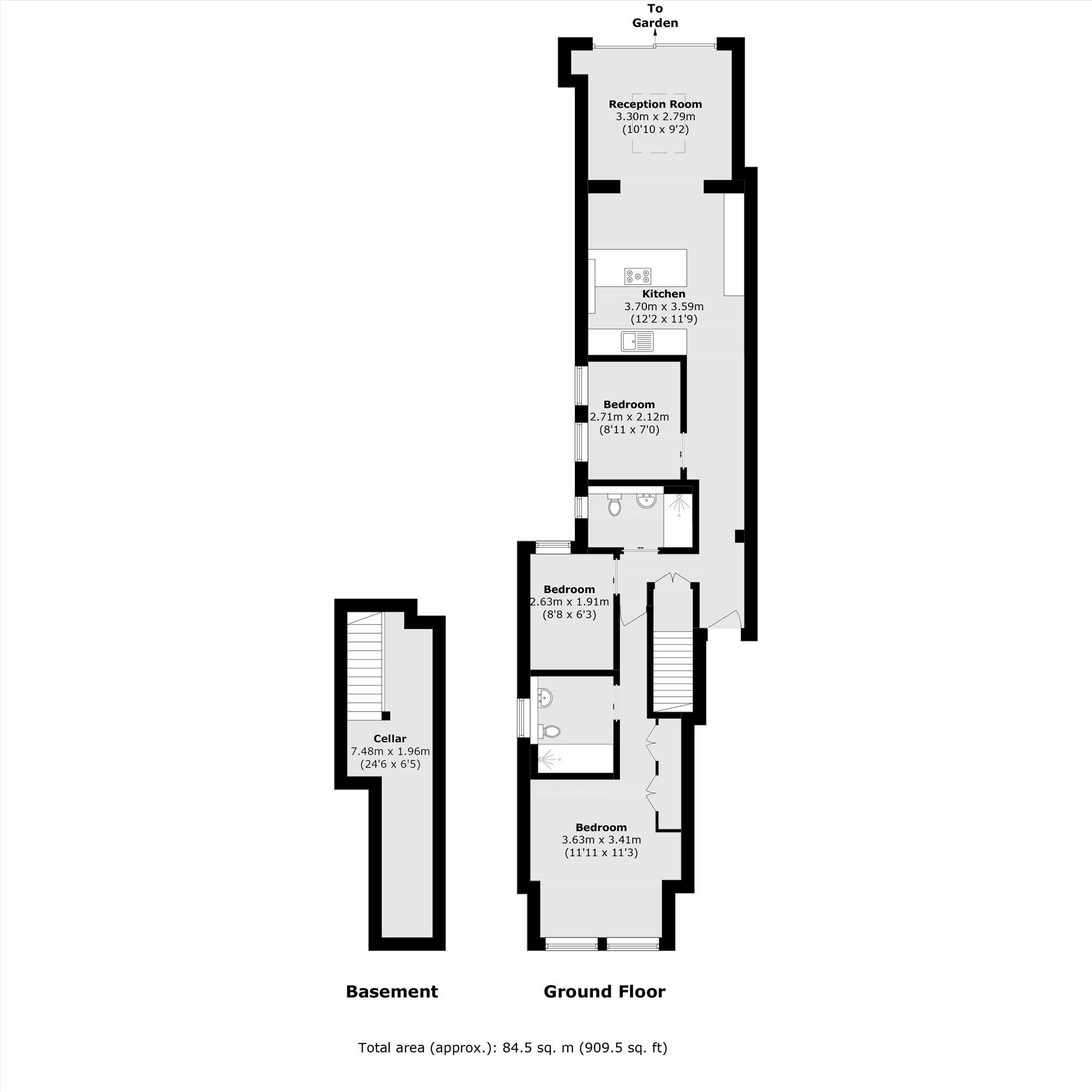 Ground Floor Flat, 55, Oxford Road South, London floorplan
