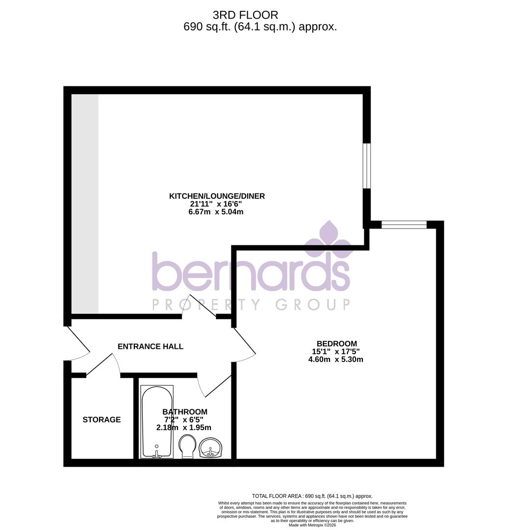 66, Handleys Corner, 44-46 Palmerston Road, Southsea floorplan