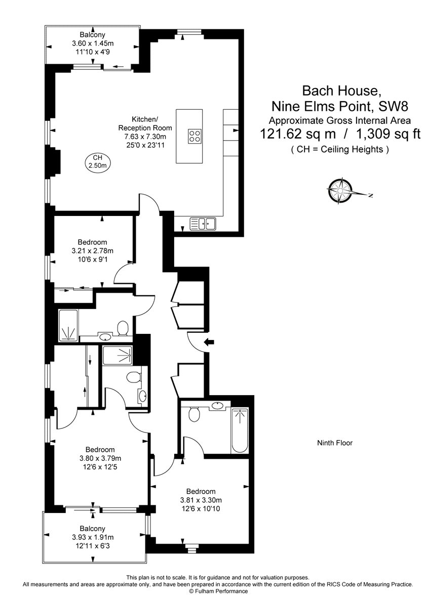 3 Bedrooms Flat to rent in Bach House, 50 Wandsworth Road SW8