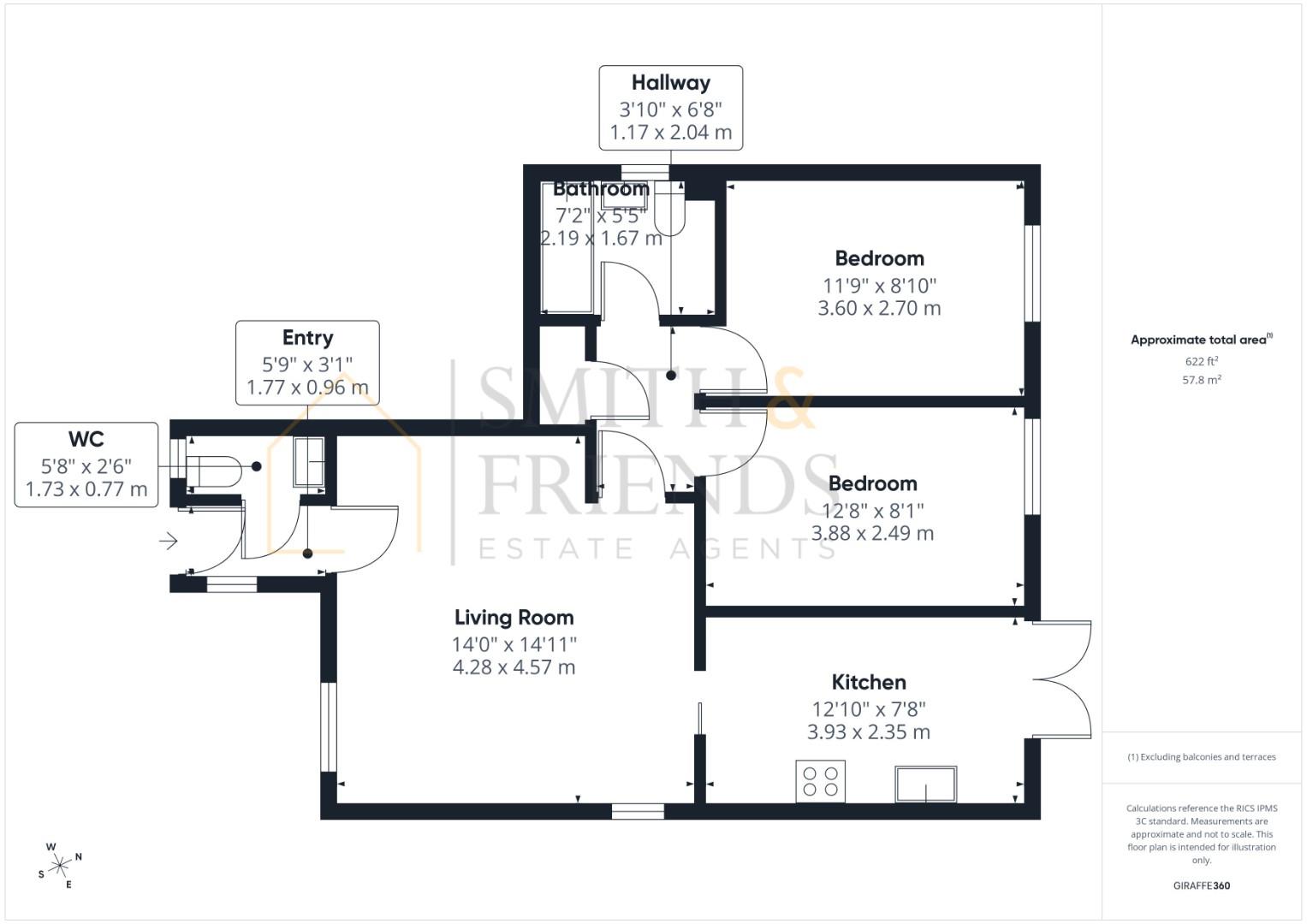 12, Bonington Crescent, Billingham floorplan