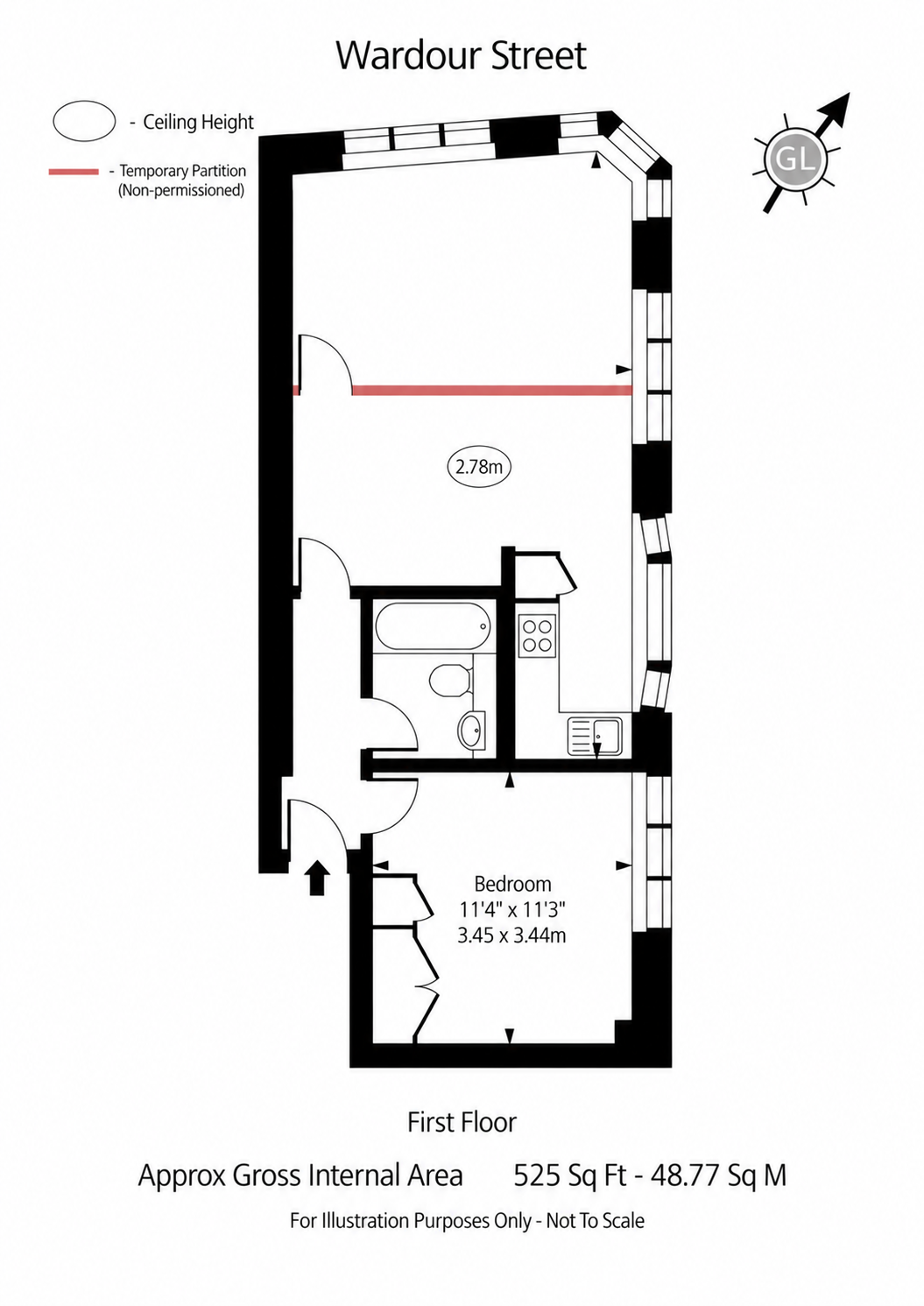 Flat 5, 97, Wardour Street, London floorplan