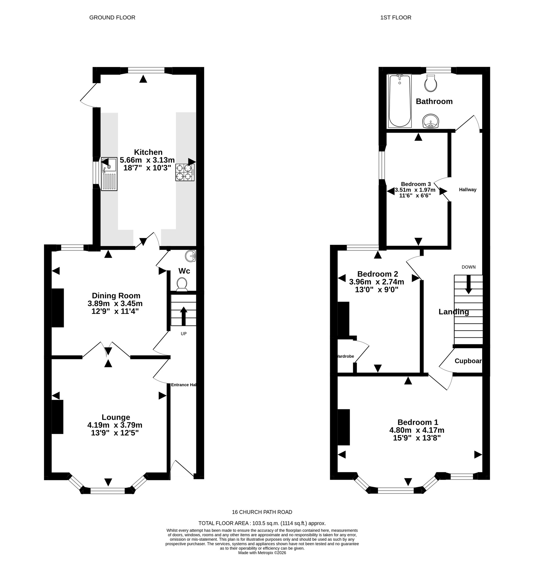 16 Church Path Road, Bristol floorplan