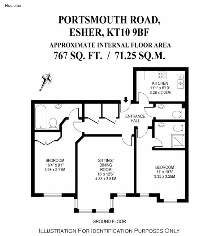 2 Bedrooms Flat to rent in Haven Court, Portsmouth Road, Esher KT10