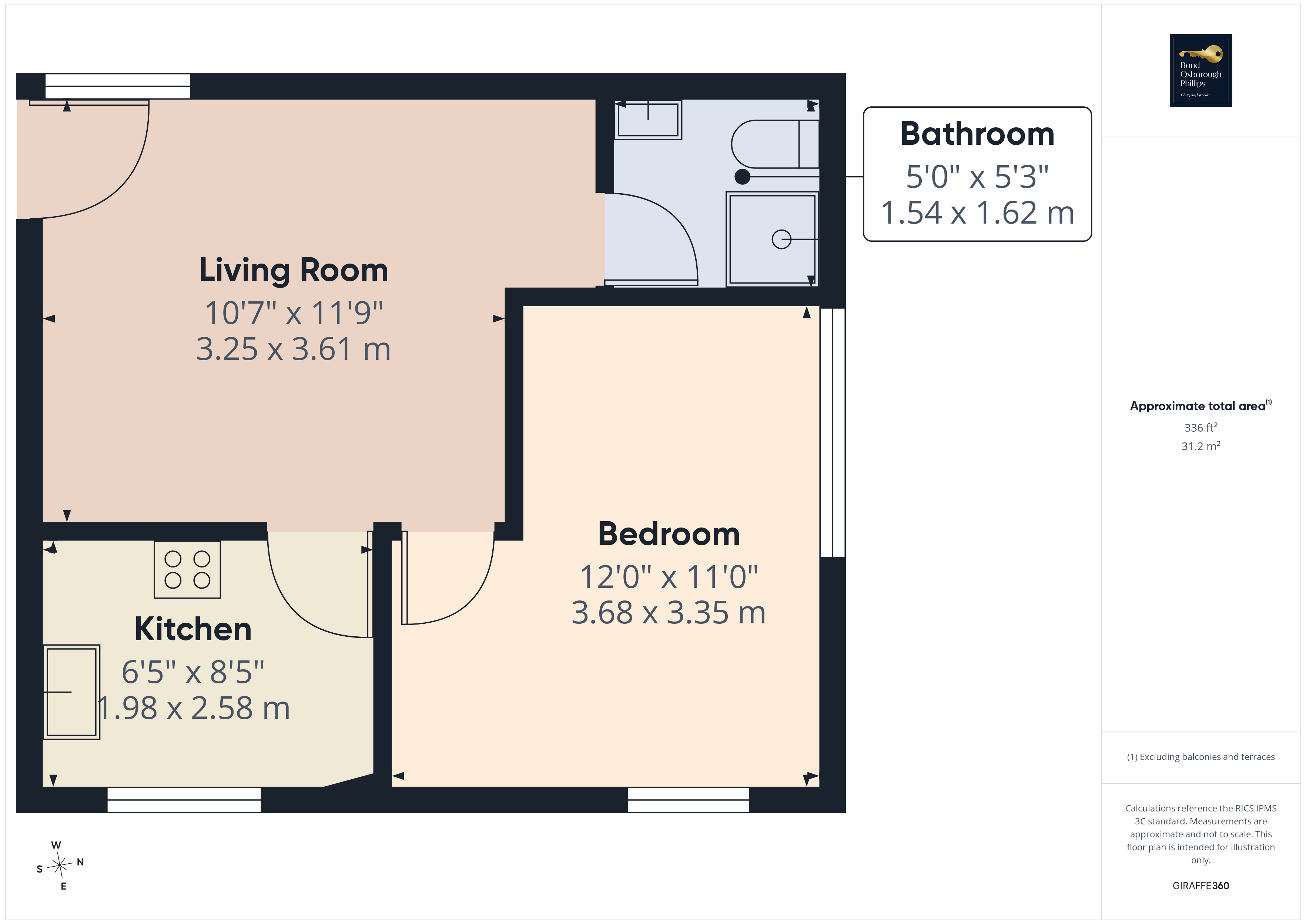 Flat 3, 51A,, Lower Bore Street, Cornwall floorplan