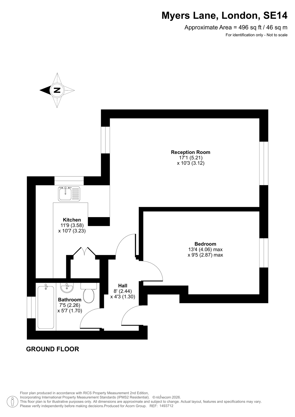 Flat 1, Grantley House, 11, Myers Lane, London floorplan