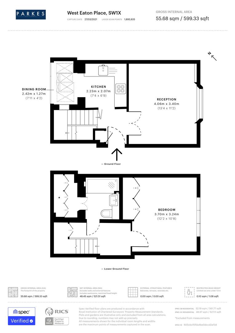 Flat 1, 15-17 W Eaton Pl,, West Eaton Place, London floorplan