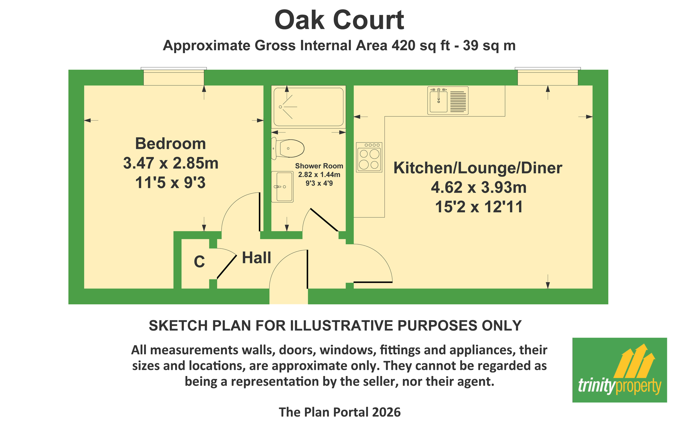 Flat 403, Brierley Hill floorplan
