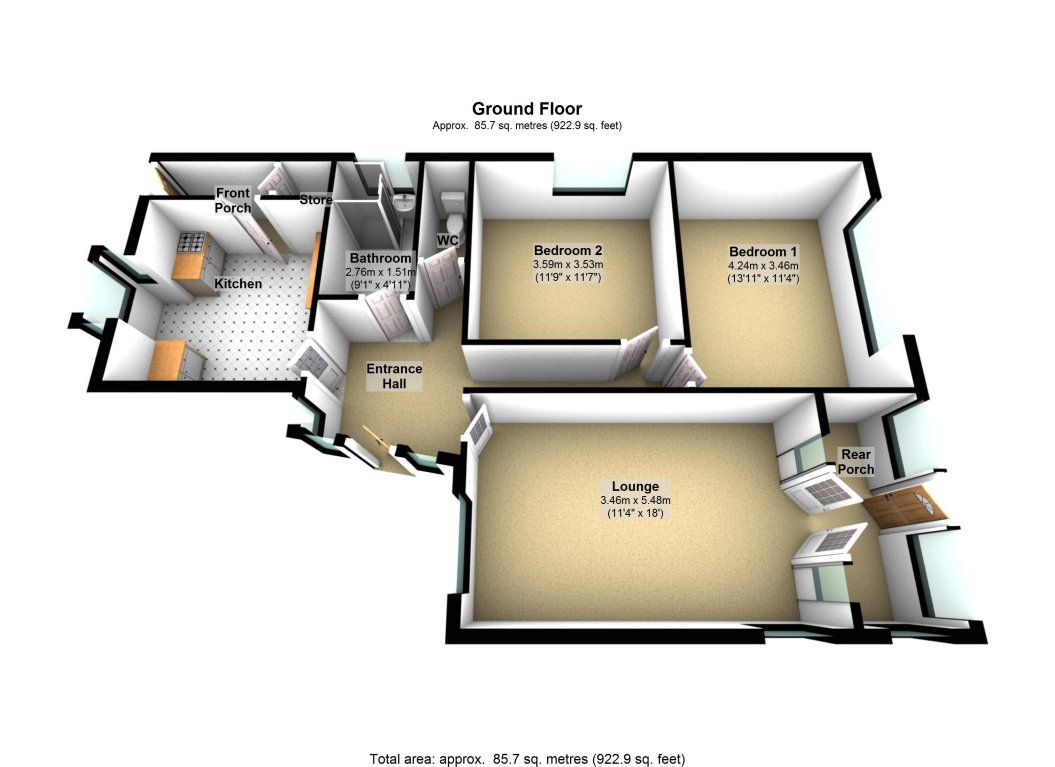 2 Bedrooms Bungalow to rent in Dobholes Lane, Smalley DE7