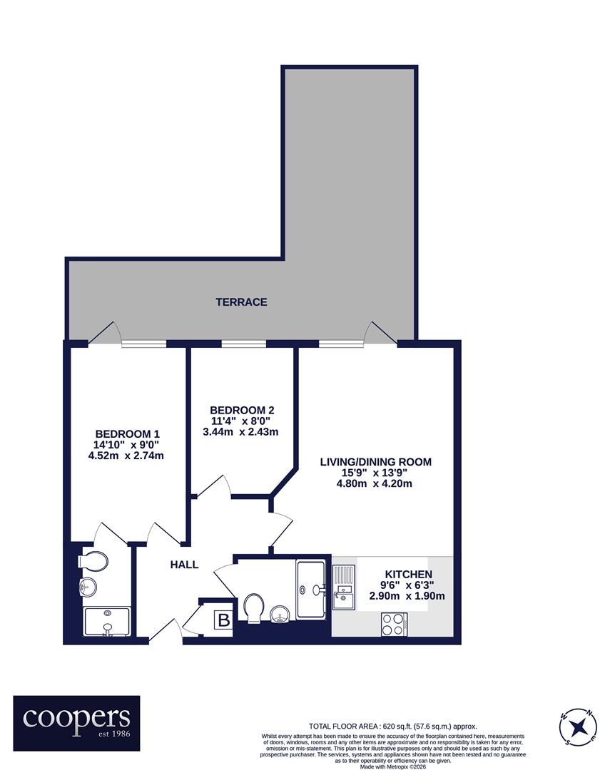 Flat 4 Parkwood Court, 5, Reservoir Road, Ruislip floorplan