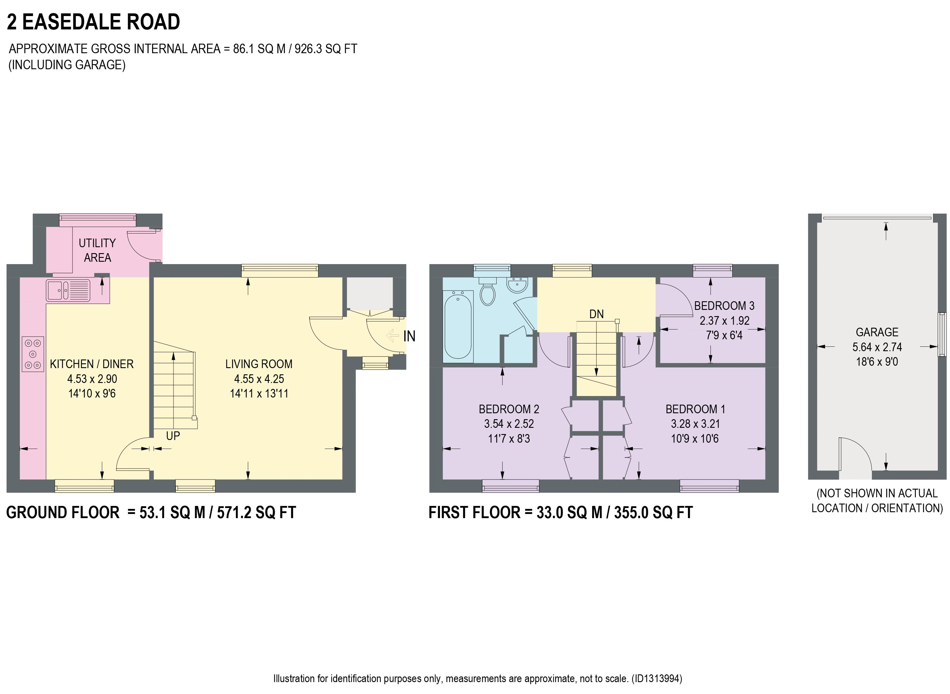 2, Easedale Close, Chesterfield floorplan