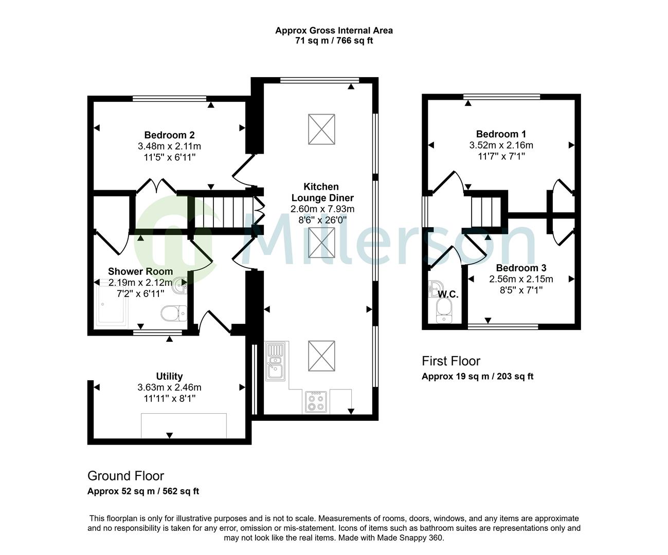 The Loft, Lane from Church Street to Moon Cottage, St. Austell floorplan