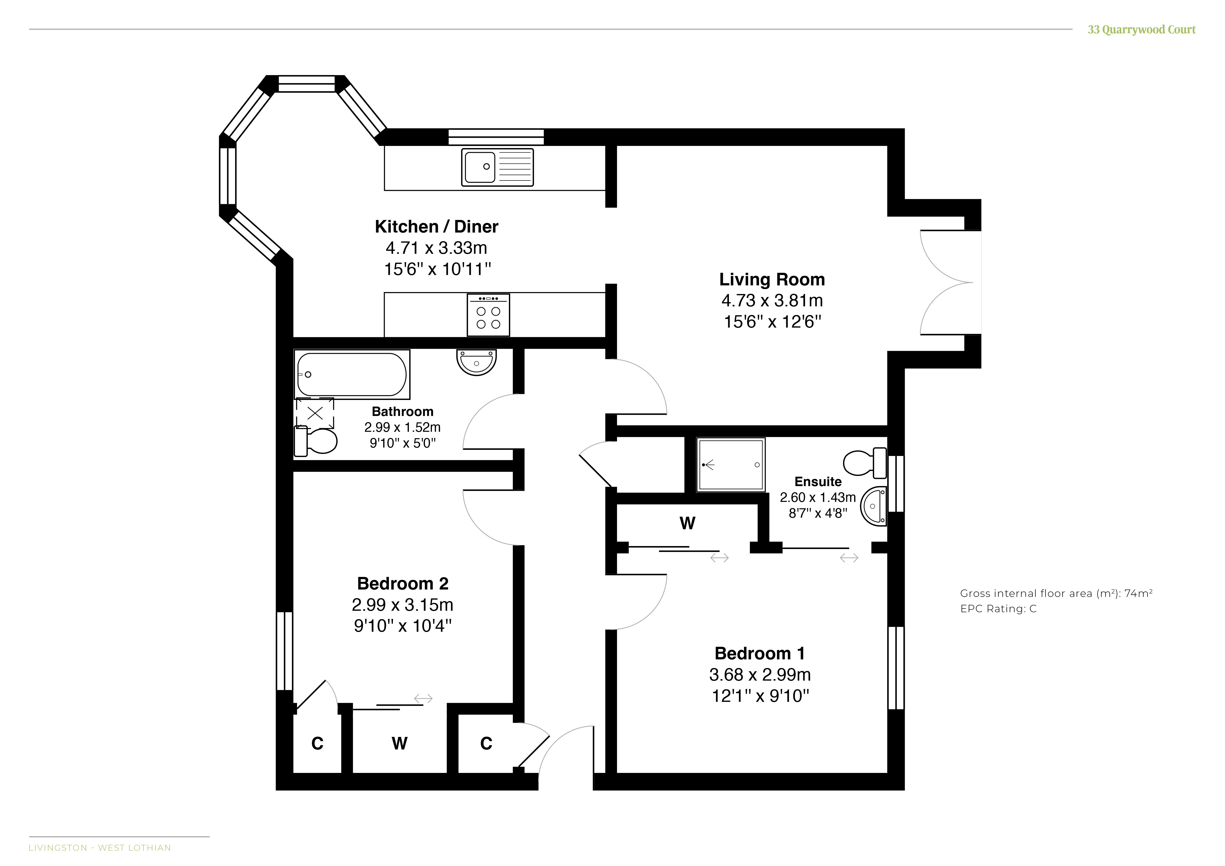 Quarrywood Court, Livingston floorplan