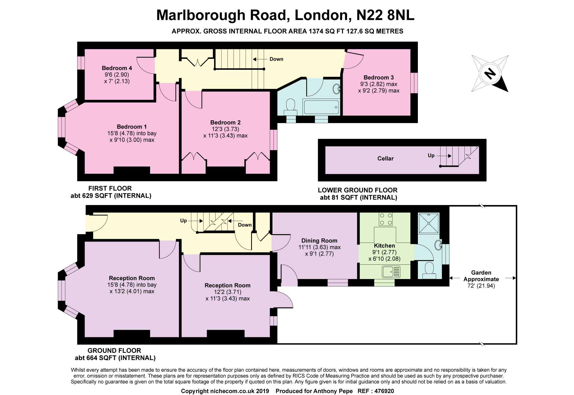 4 Bedrooms Detached house to rent in Marlborough Road, Wood Green, London N22