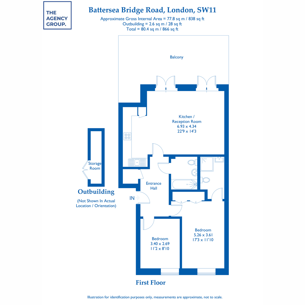 Flat Flat 9, 214, Battersea Bridge Road, London floorplan