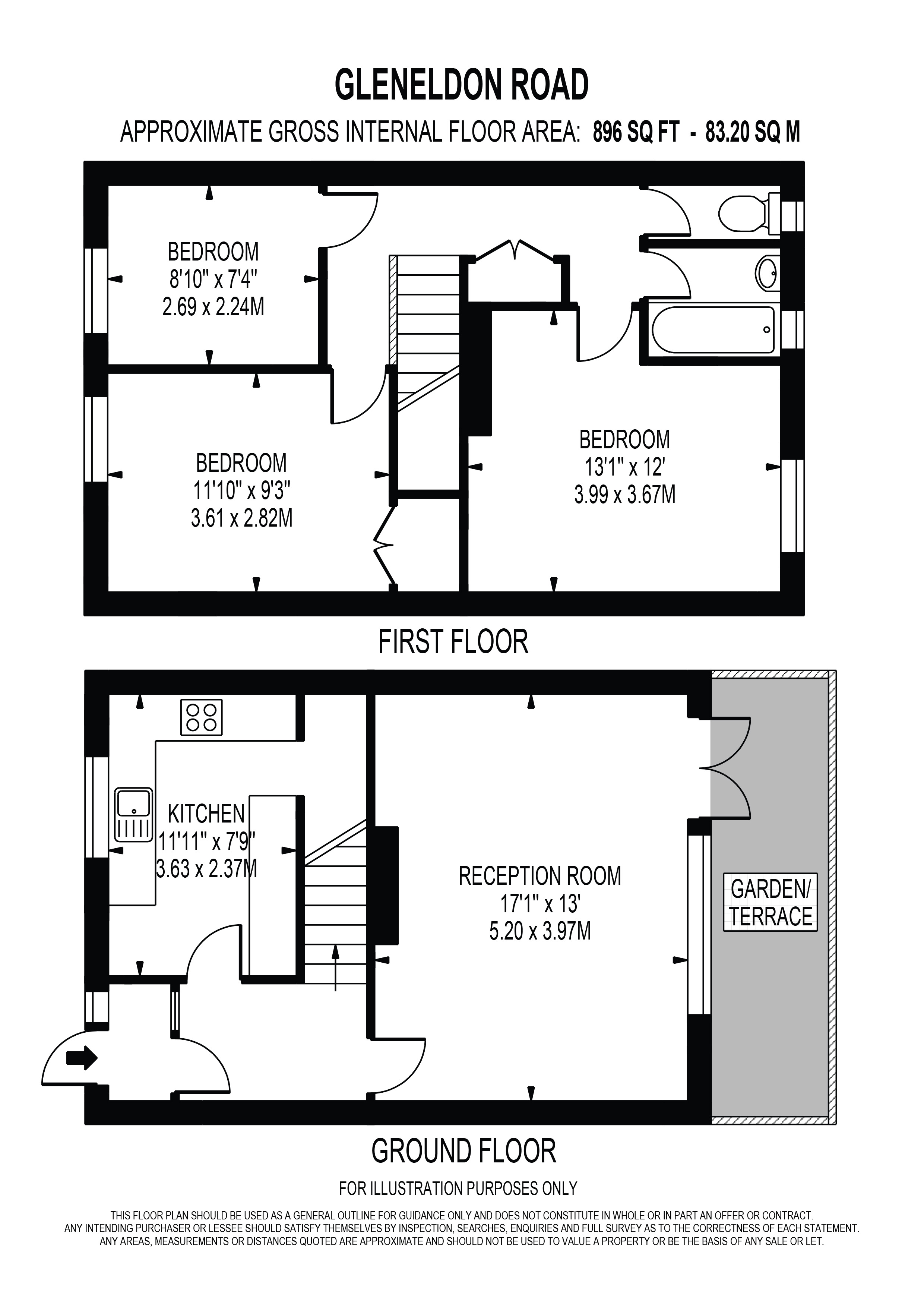 67, Gleneldon Road, London floorplan
