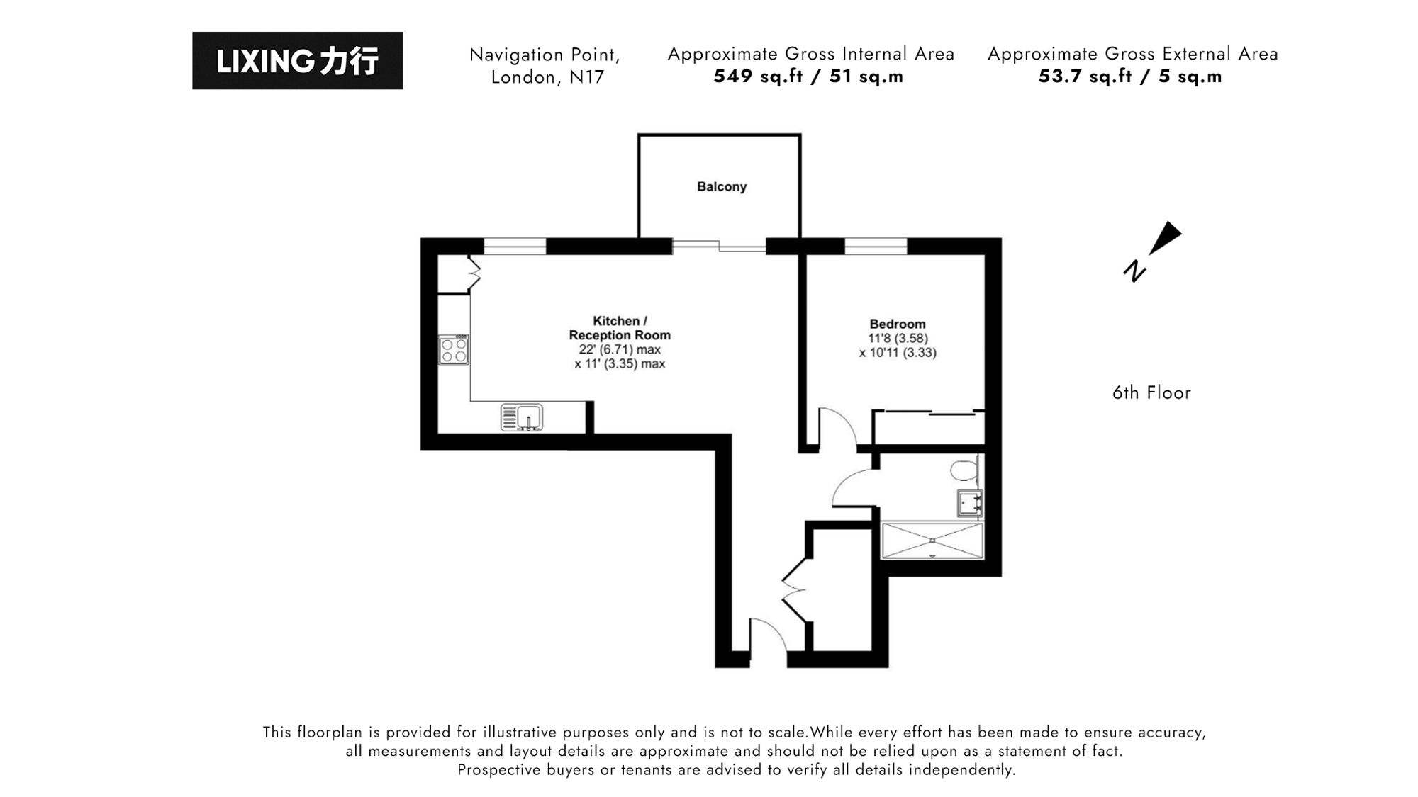 Flat 606, Navigation Point, London floorplan