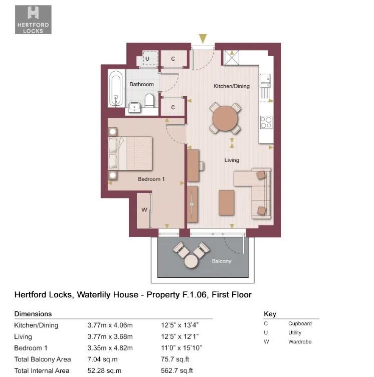F.1.06, Hertford Locks, Hertford floorplan