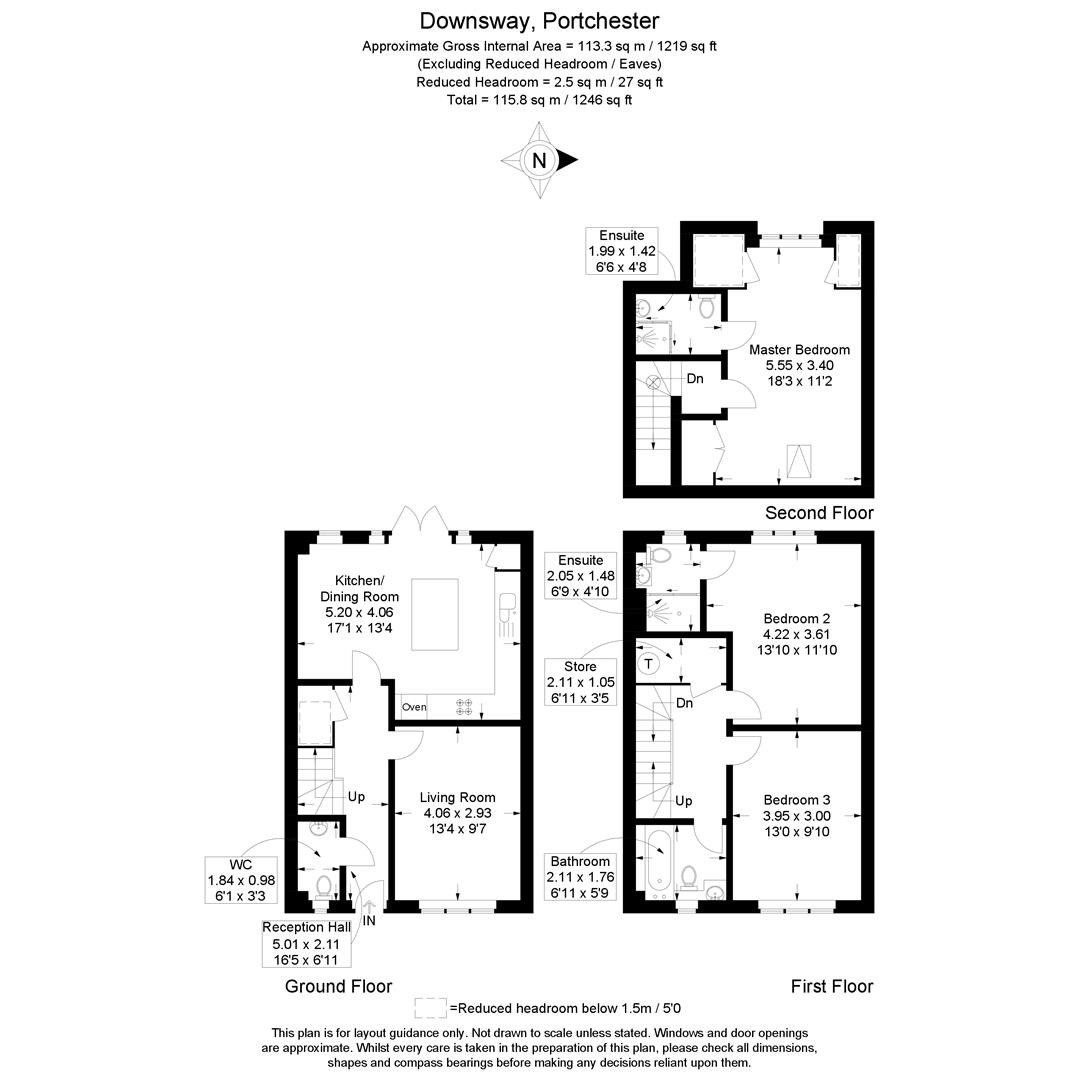 TWO B, The Downsway, Fareham floorplan