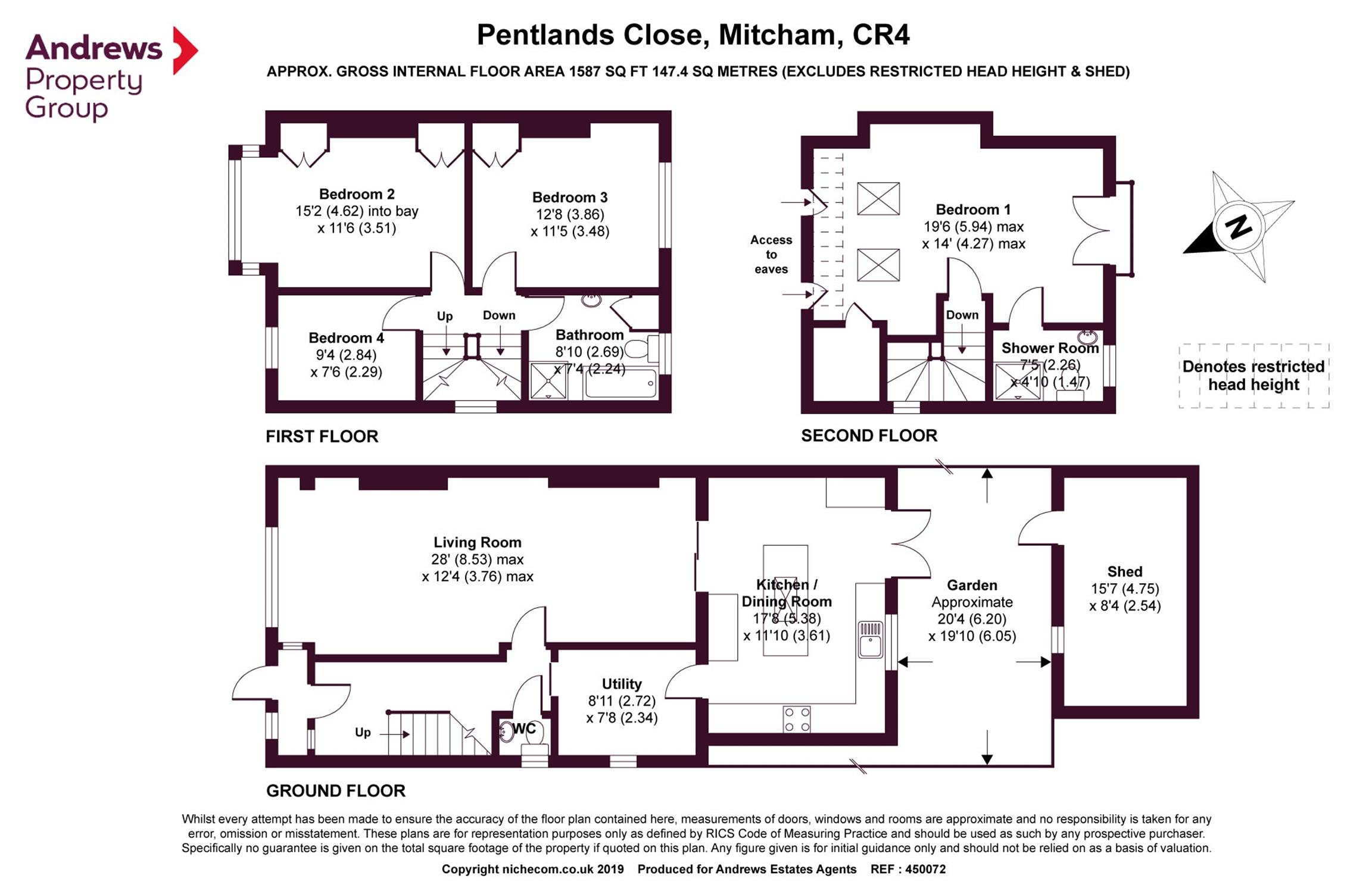 4 Bedrooms End terrace house for sale in Pentlands Close, Mitcham, Surrey CR4