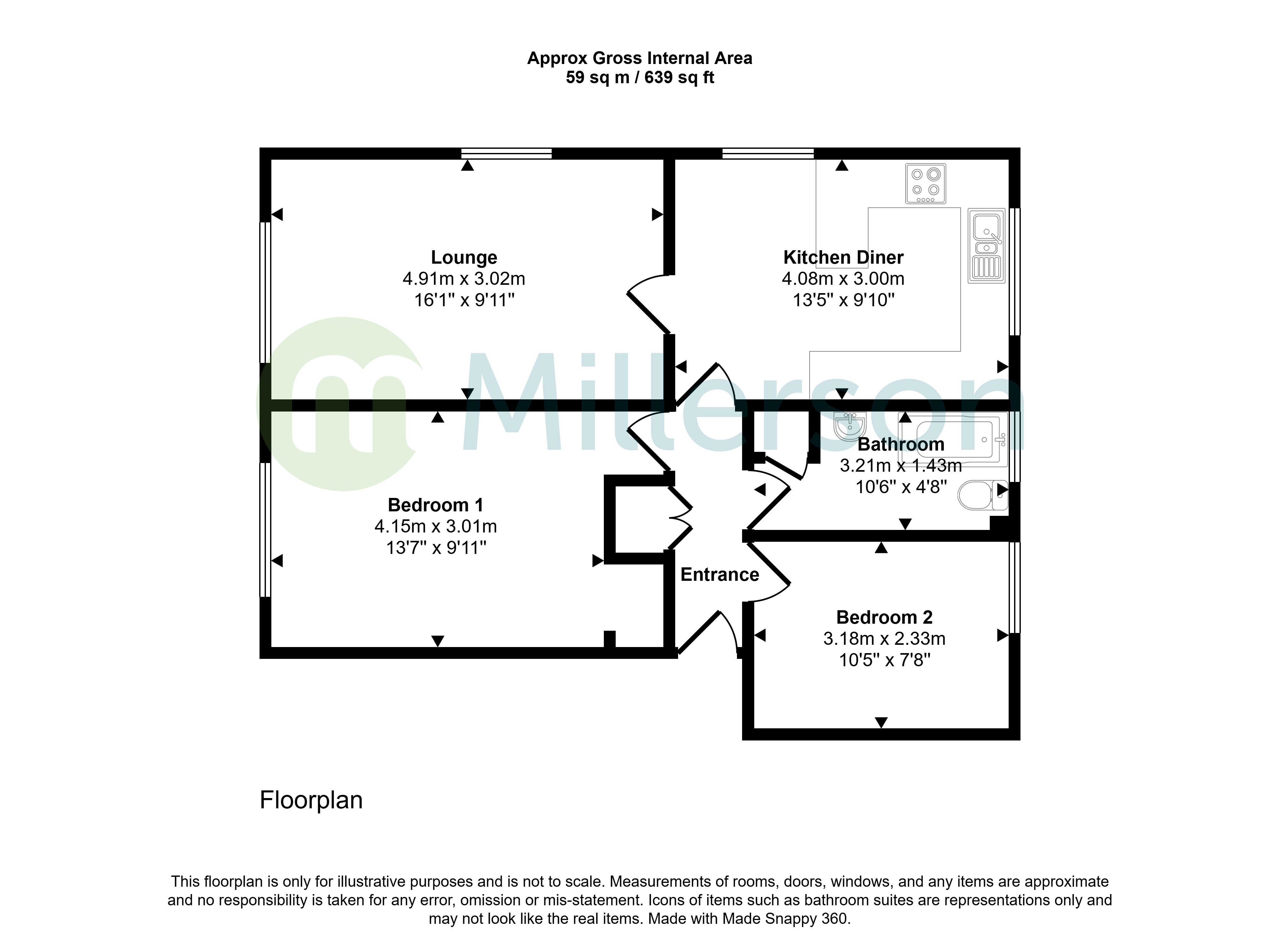 Flat 4, Quarry Court, Falmouth floorplan