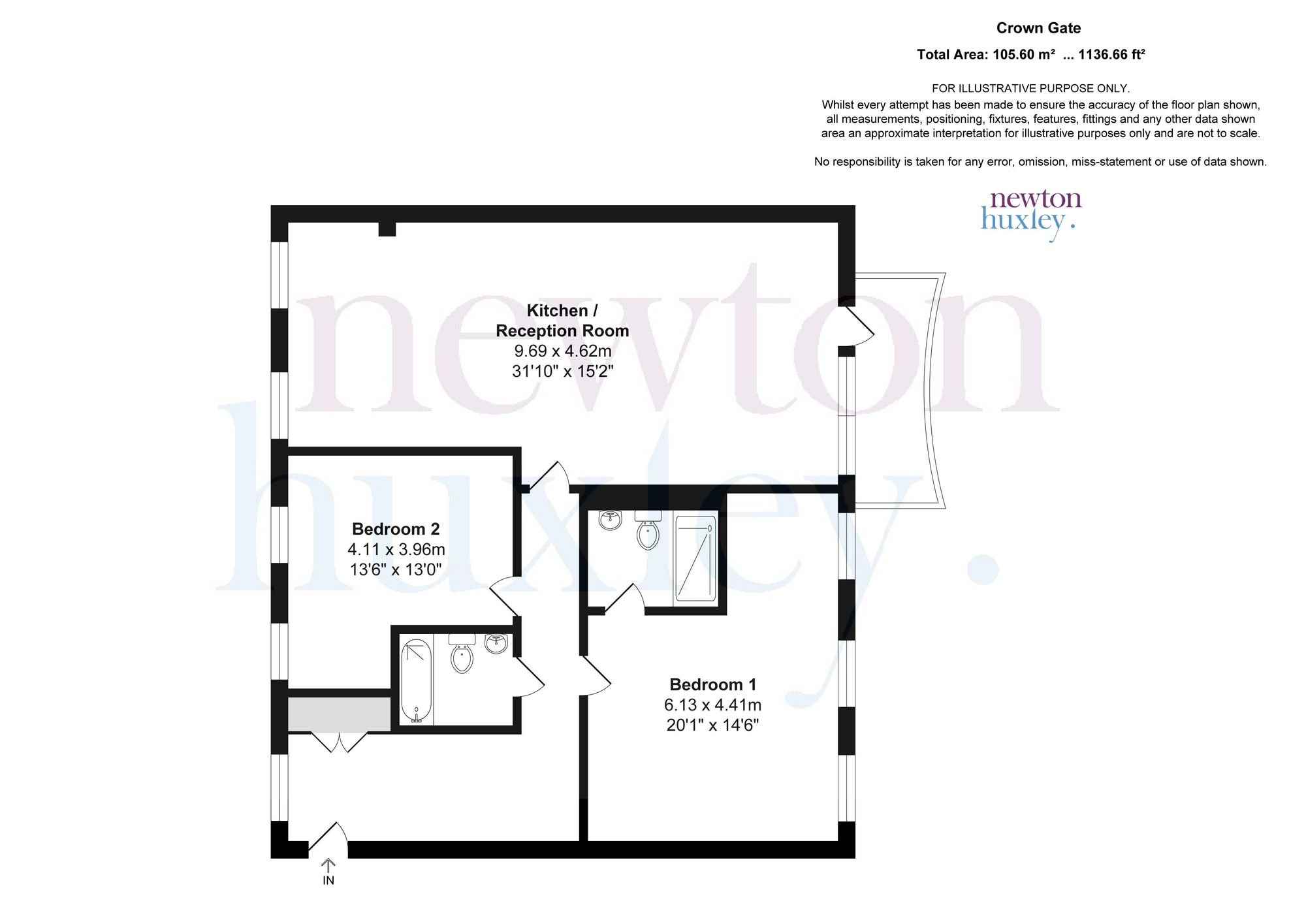 Flat 4, Crown Gate, Church Road, Claygate floorplan