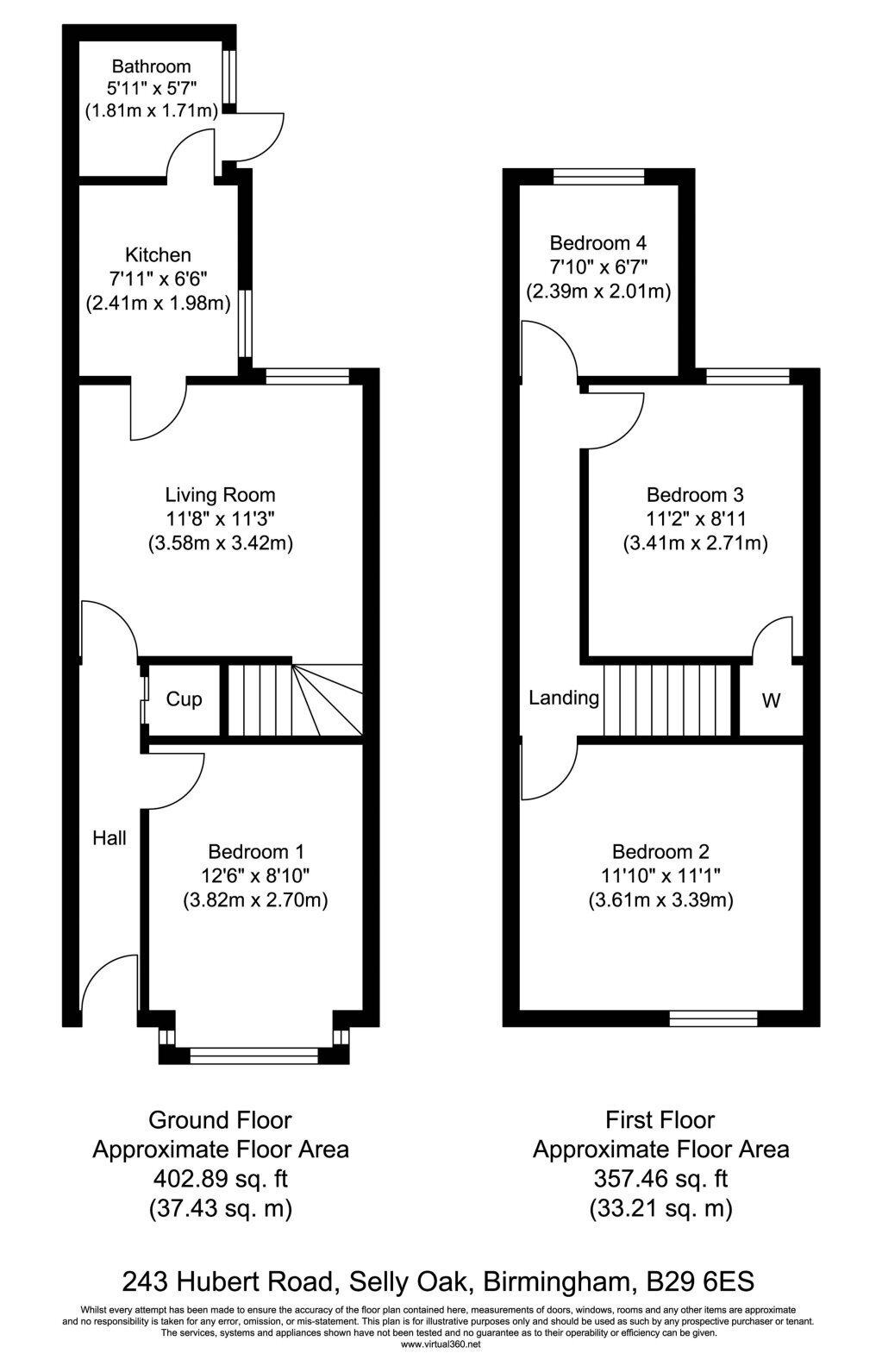 243, Hubert Road, Birmingham floorplan