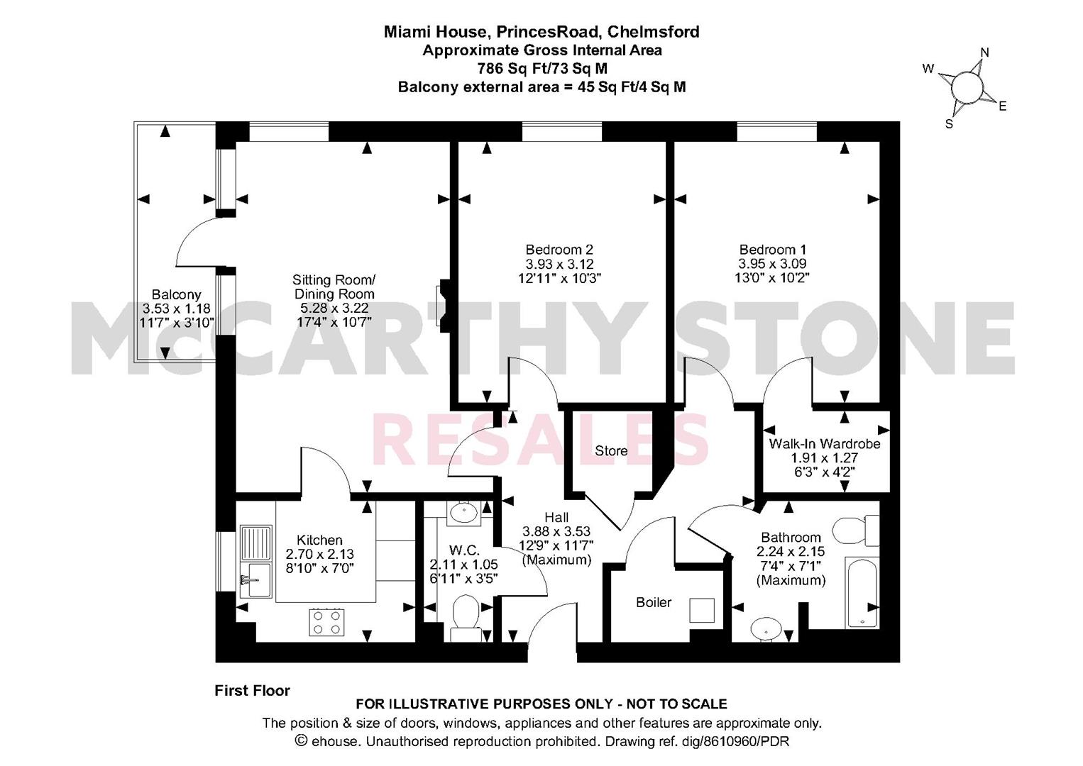 25 Miami House, Princes Road, Chelmsford floorplan