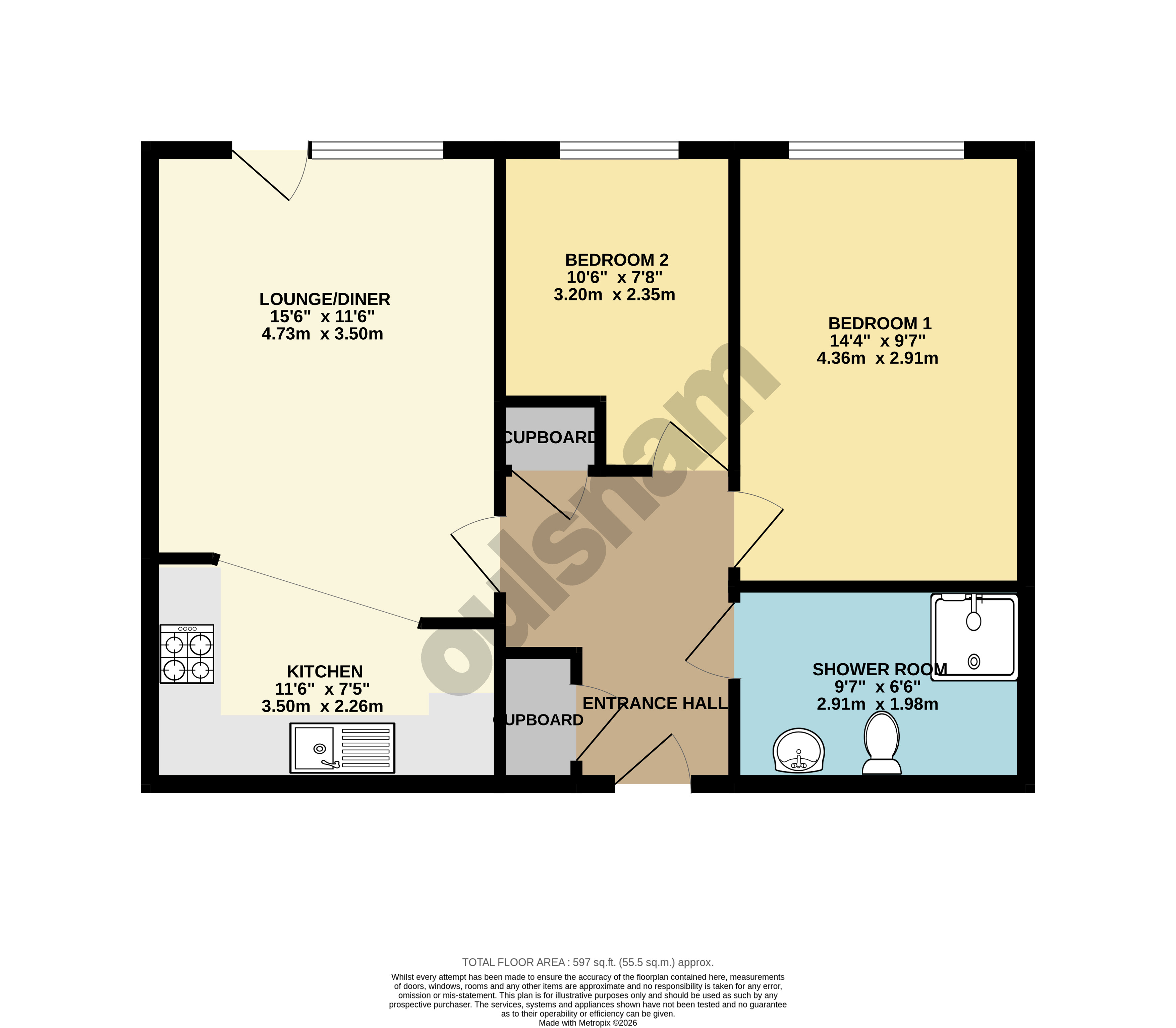 Flat 42,, 100, Chatham Road, Birmingham floorplan
